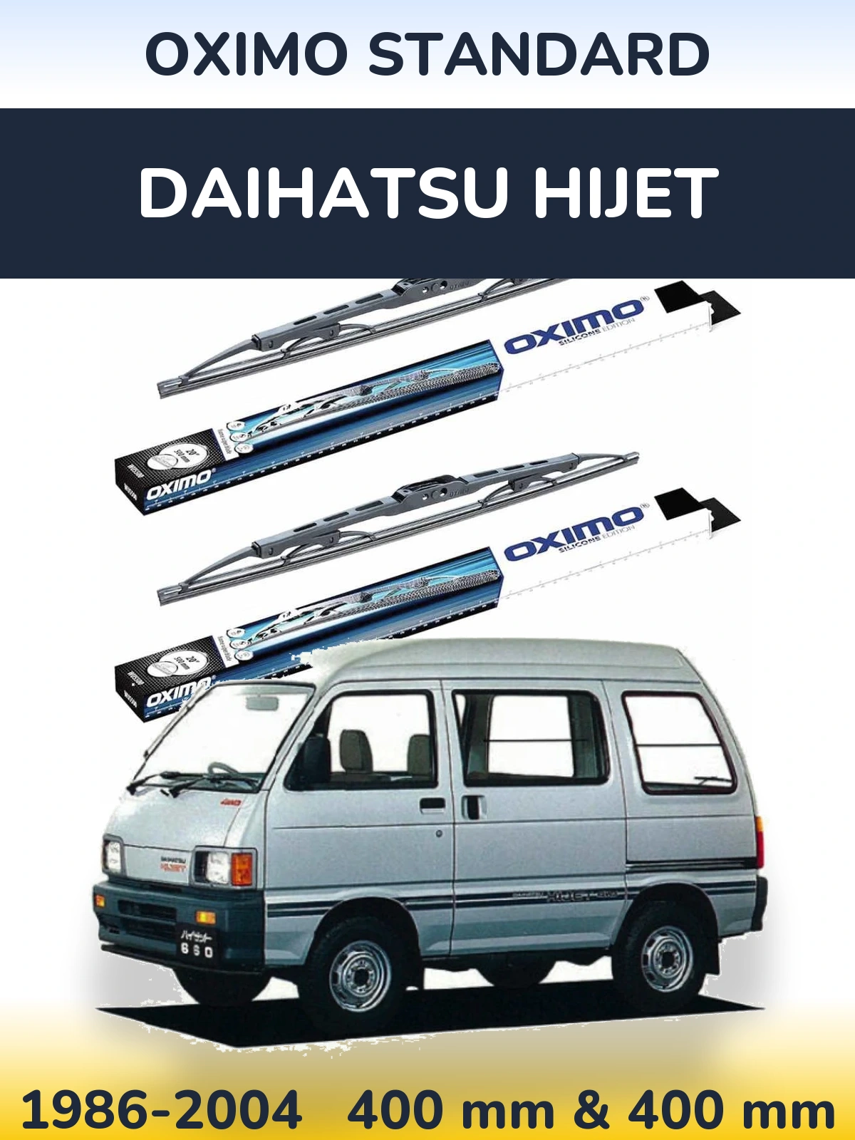 Front wiper blade set Oximo Standard 400 & 400 mm for Daihatsu HiJet 1986-2004