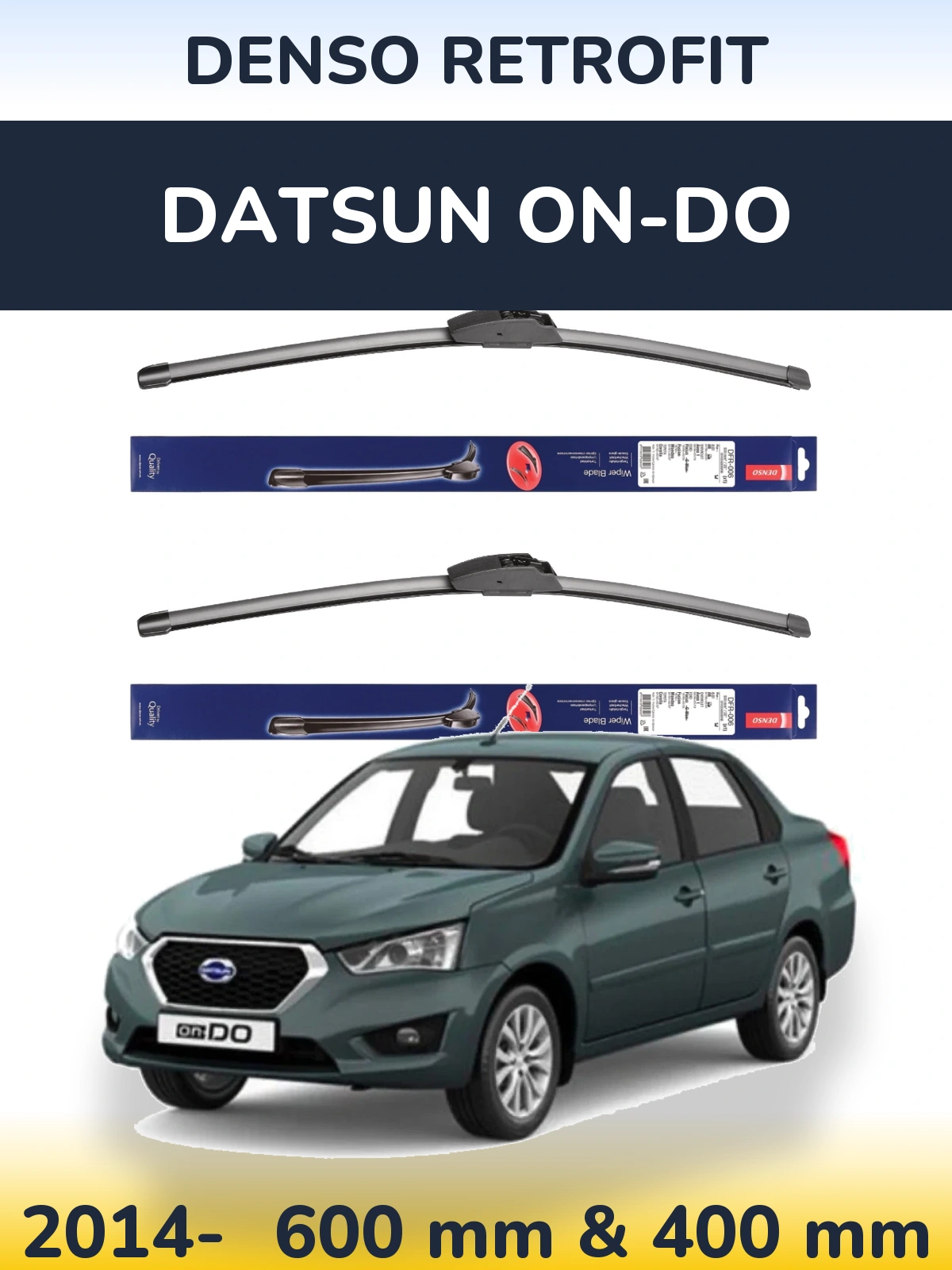 Комплект передних дворников Denso Retrofit 600 & 400 мм для Datsun on-DO 2014-2026