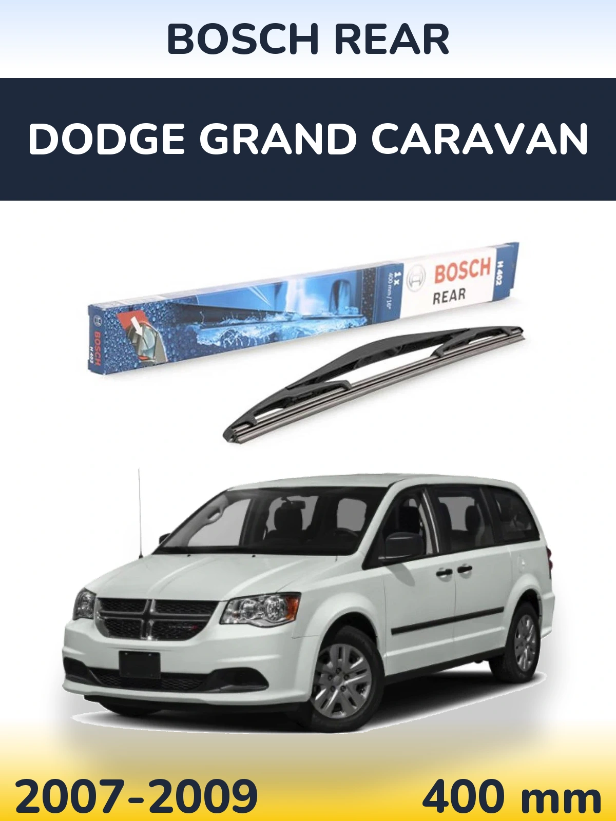 Rear wiper blade BOSCH Rear 400 mm for Dodge Grand Caravan 2007-2009