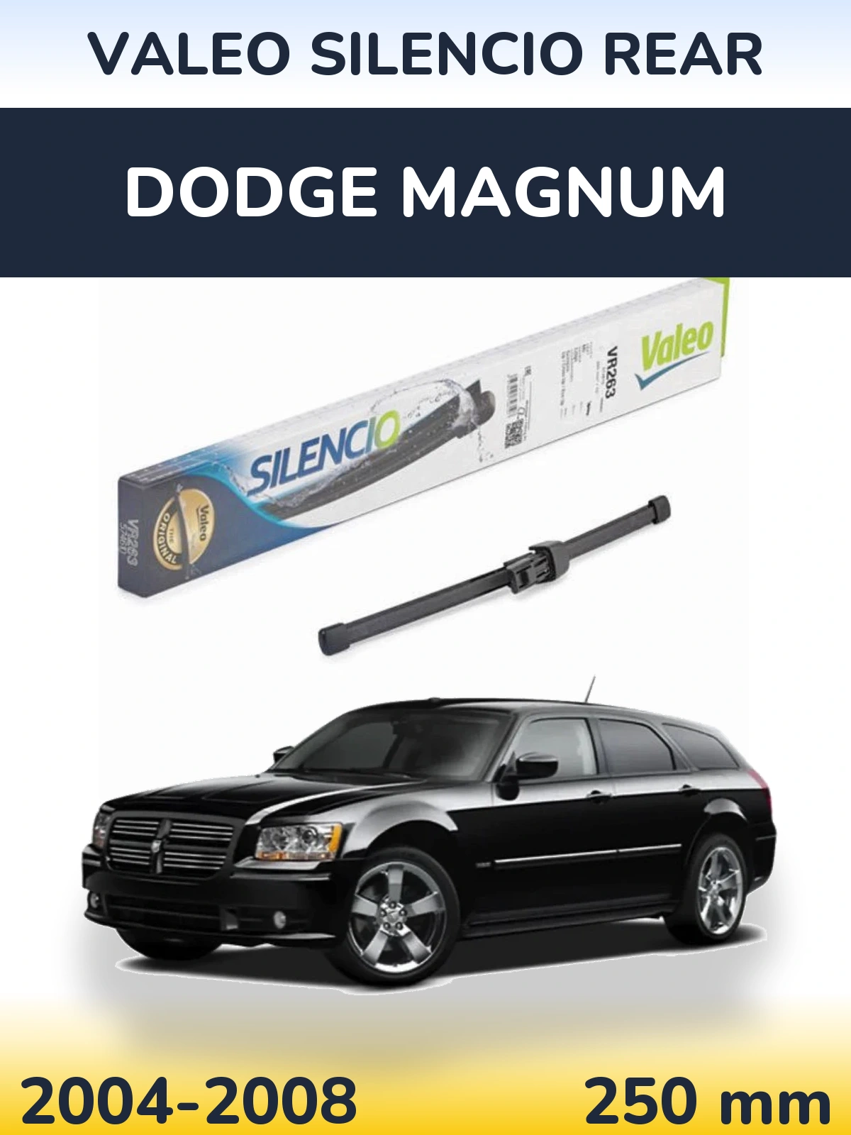 Rear wiper blade Valeo Silencio Rear 250 mm for Dodge Magnum 2004-2008