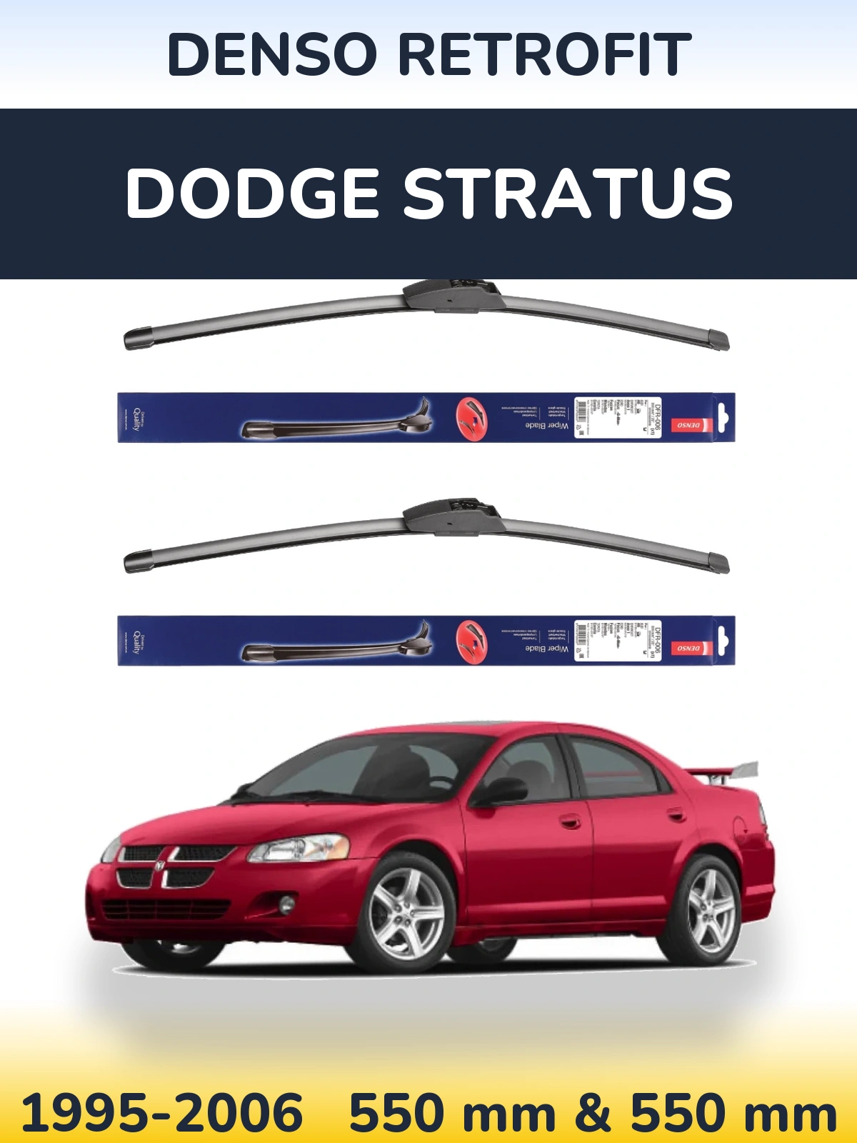 Комплект передніх щіток Denso Retrofit 550 & 550 мм для Dodge Stratus 1995-2006