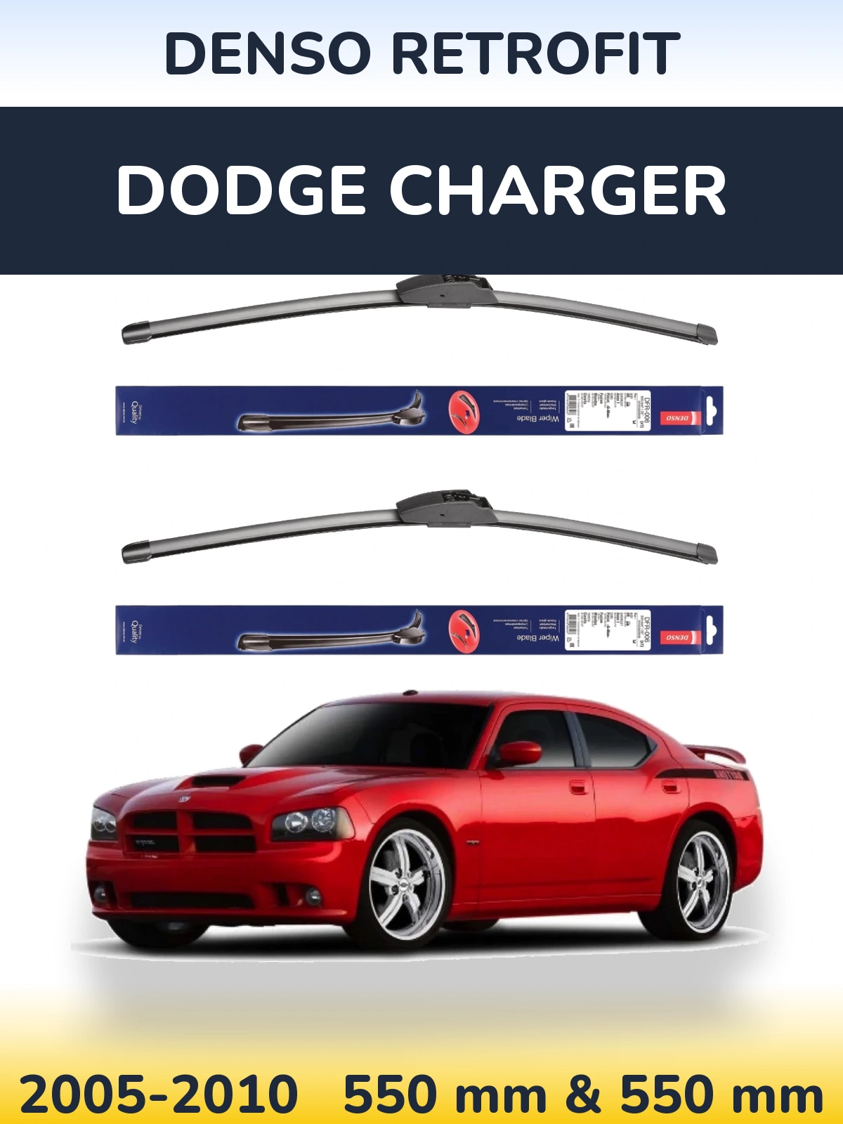 Комплект передніх щіток Denso Retrofit 550 & 550 мм для Dodge Charger 2005-2010