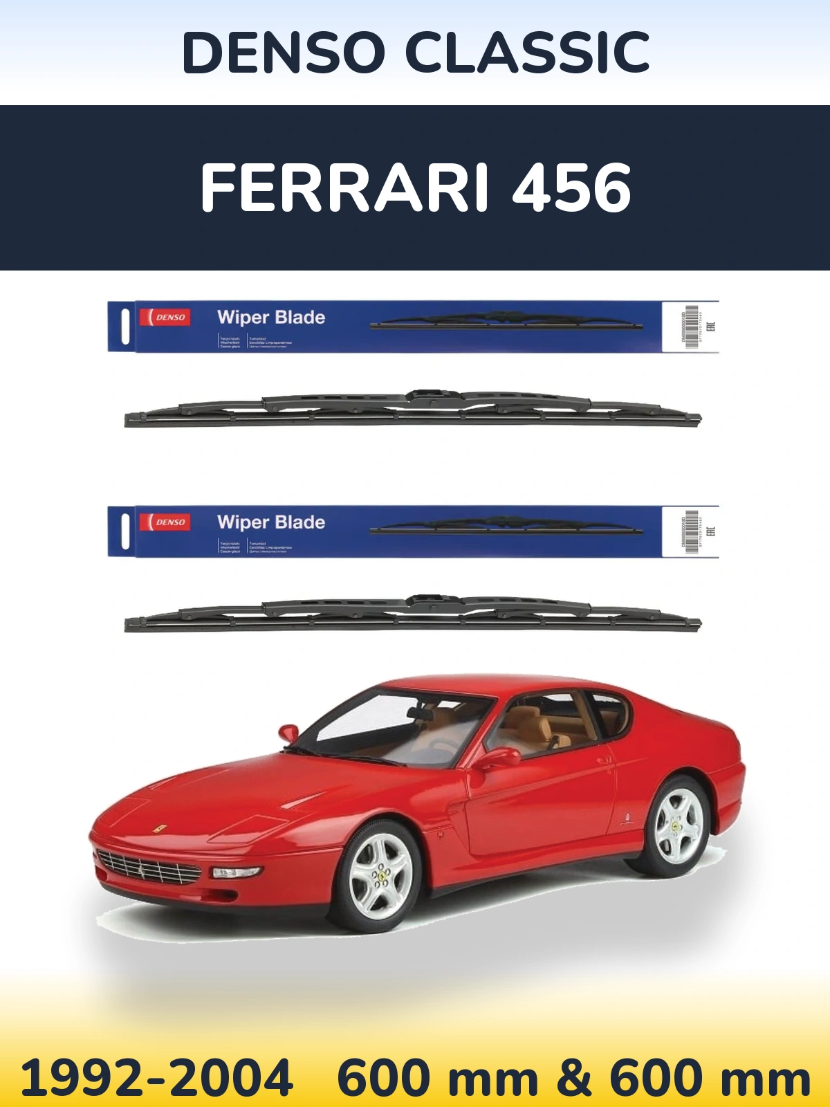 Комплект передніх щіток Denso Classic 600 & 600 мм для Ferrari 456 1992-2004