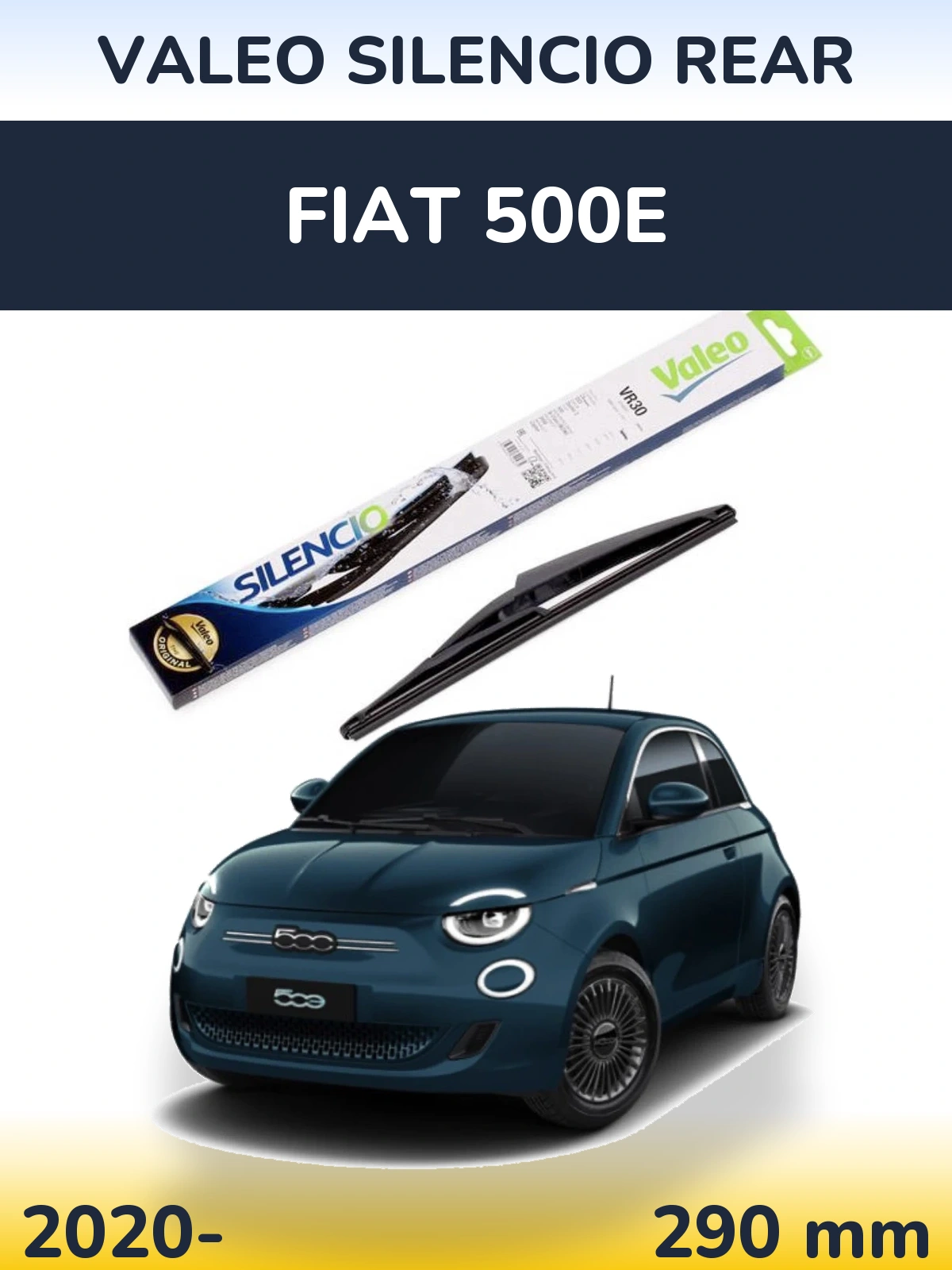 Rear wiper blade Valeo Silencio Rear 290 mm for Fiat 500e 2020-2026