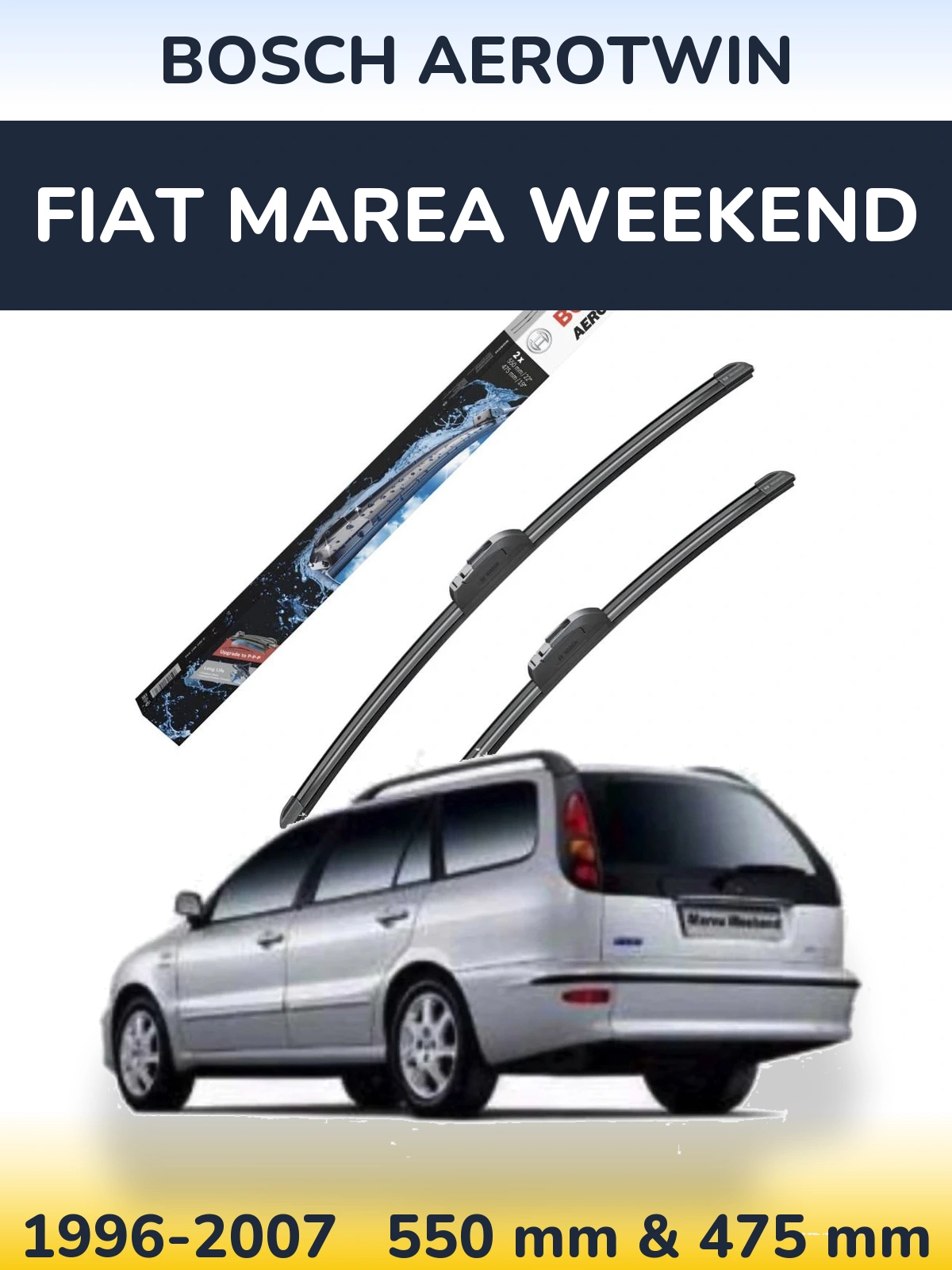 Комплект передних дворников BOSCH AeroTwin 550 & 475 мм для Fiat Marea Weekend 1996-2007