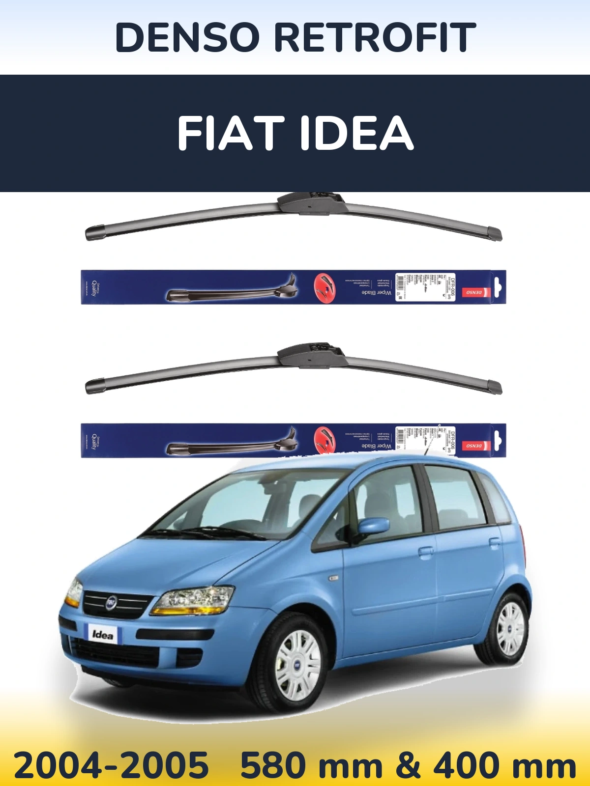 Комплект передніх щіток Denso Retrofit 580 & 400 мм для Fiat Idea 2004-2005