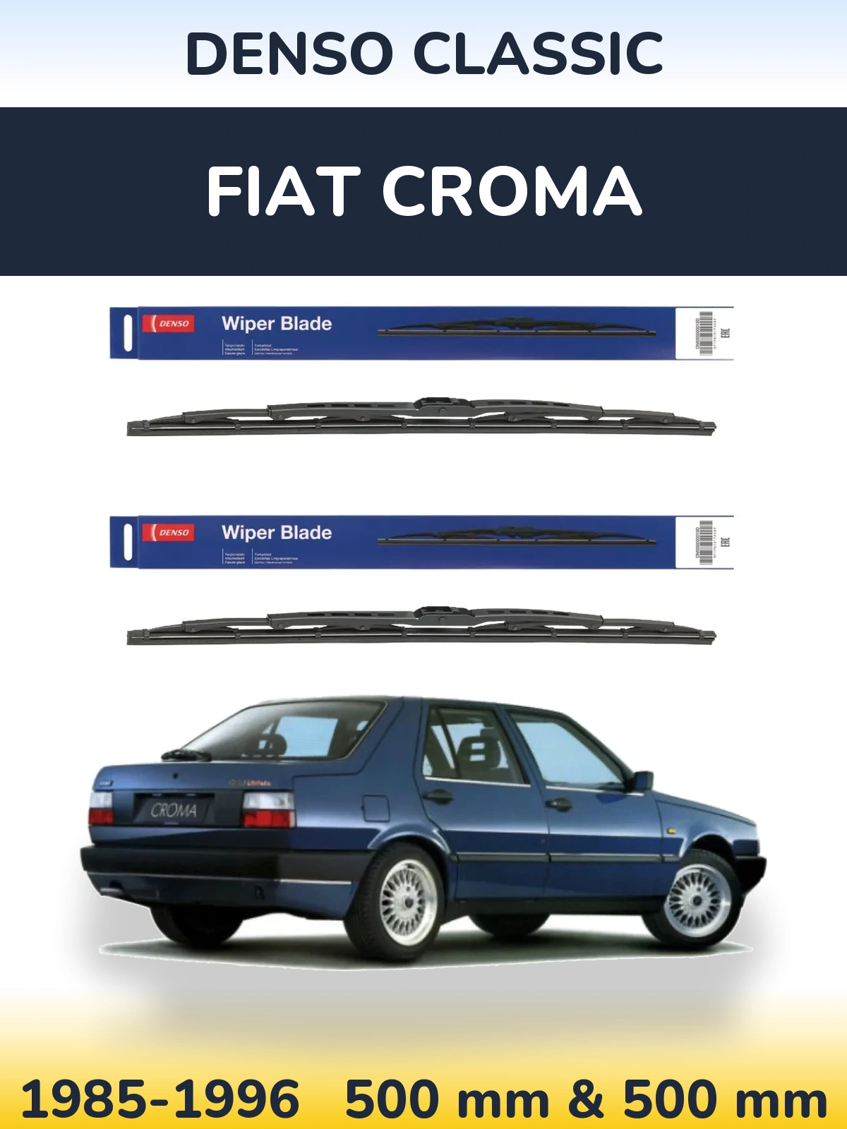 Комплект передніх щіток Denso Classic 500 & 500 мм для Fiat Croma 1985-1996
