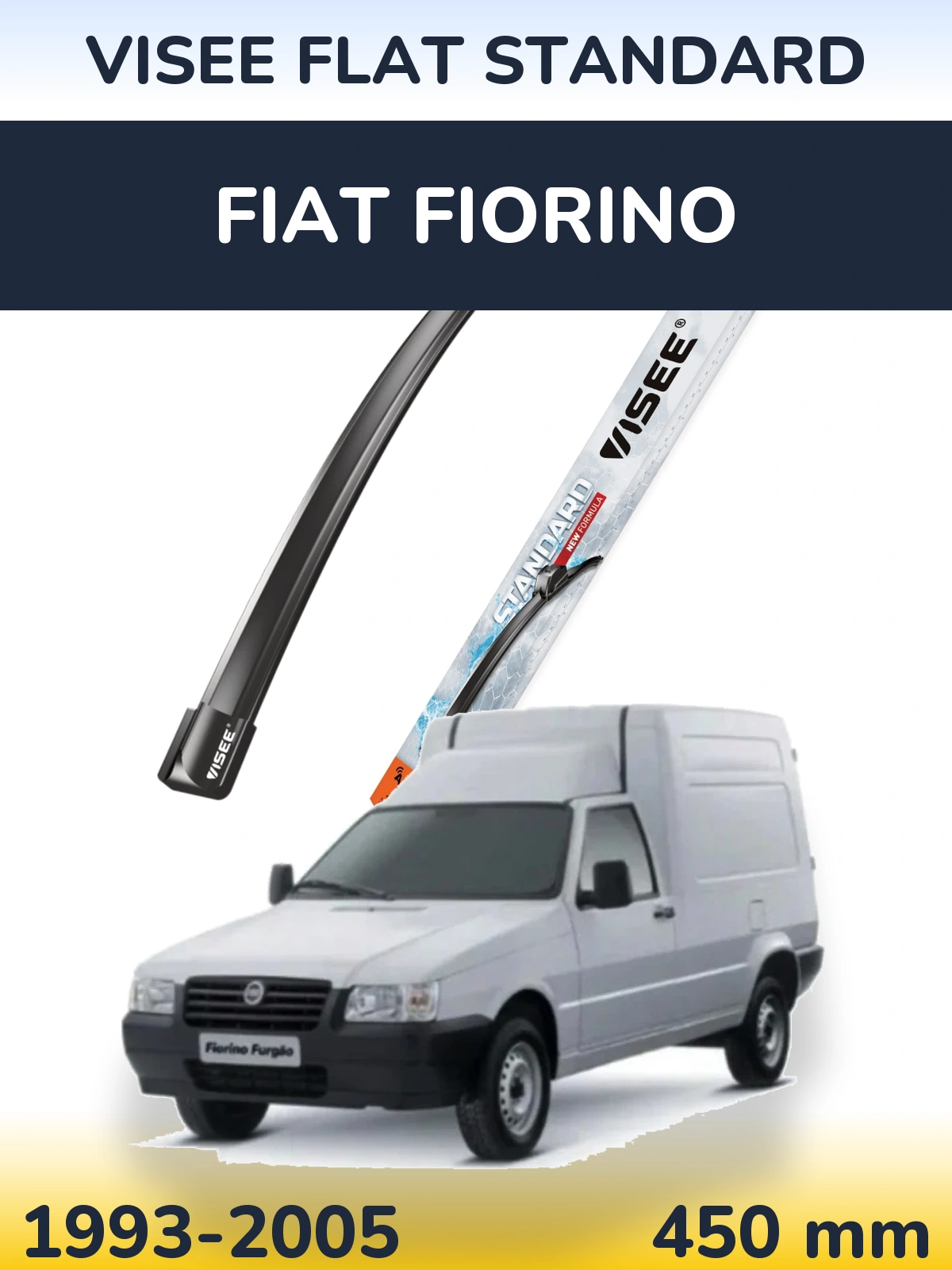 Front wiper blade VISEE FLAT STANDARD 450 mm for Fiat Fiorino 1993-2005