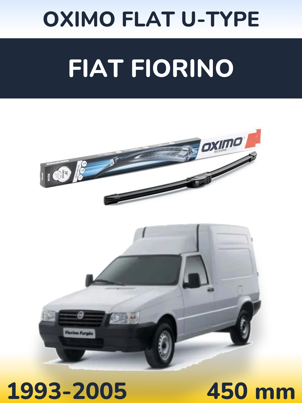 Front wiper blade Oximo Flat U-type 450 mm for Fiat Fiorino 1993-2005