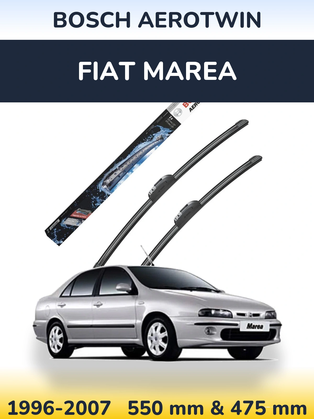 Комплект передніх щіток BOSCH AeroTwin 550 & 475 мм для Fiat Marea 1996-2007