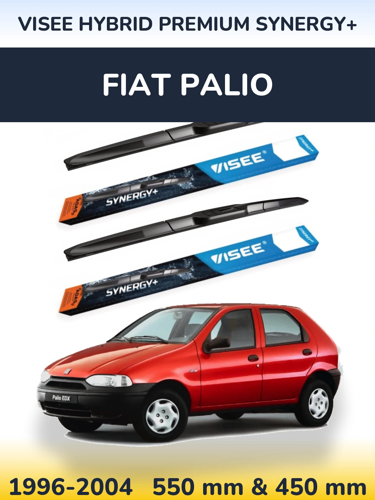 Комплект передніх щіток VISEE HYBRID PREMIUM SYNERGY+ 550 & 450 мм для Fiat Palio 1996-2004