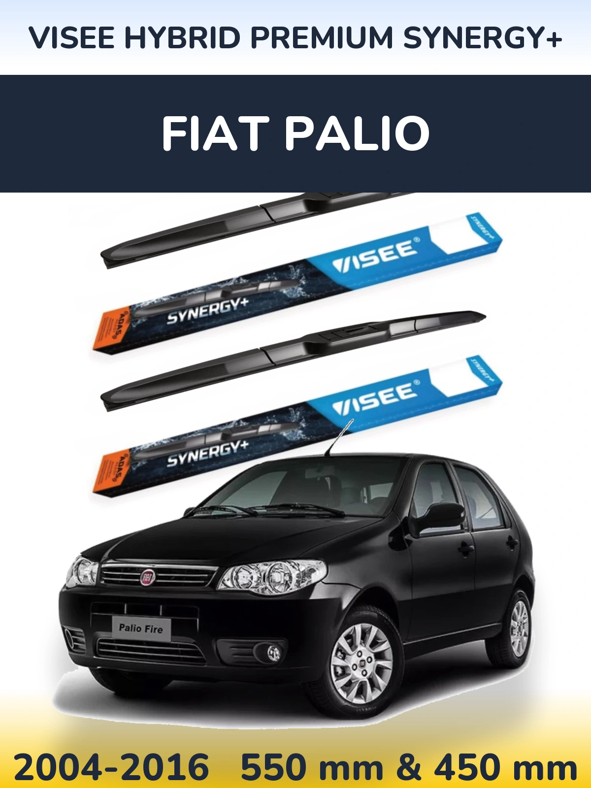 Комплект передніх щіток VISEE HYBRID PREMIUM SYNERGY+ 550 & 450 мм для Fiat Palio 2004-2016