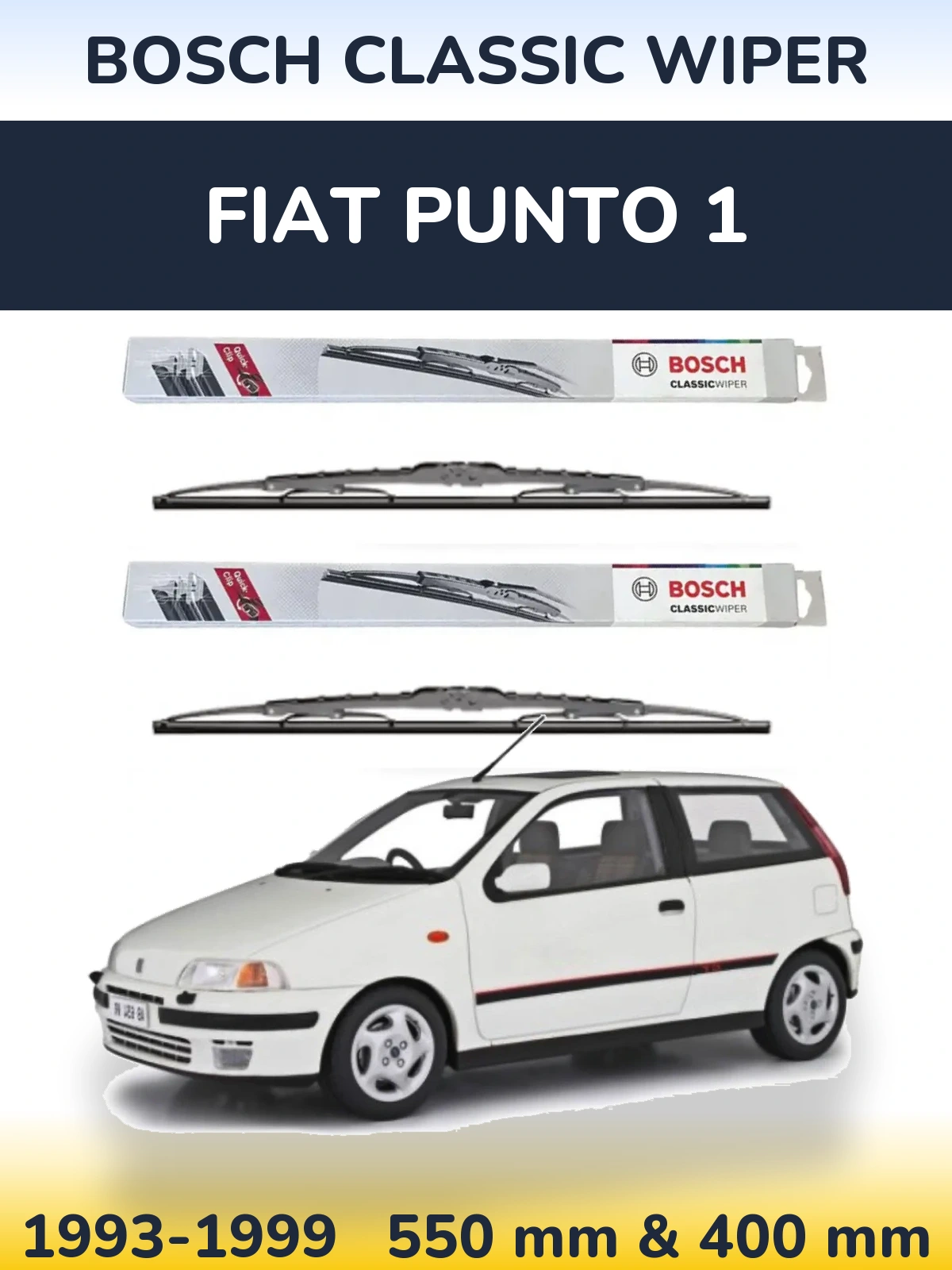 Комплект передних дворников BOSCH Classic Wiper 550 & 400 мм для Fiat Punto 1 1993-1999