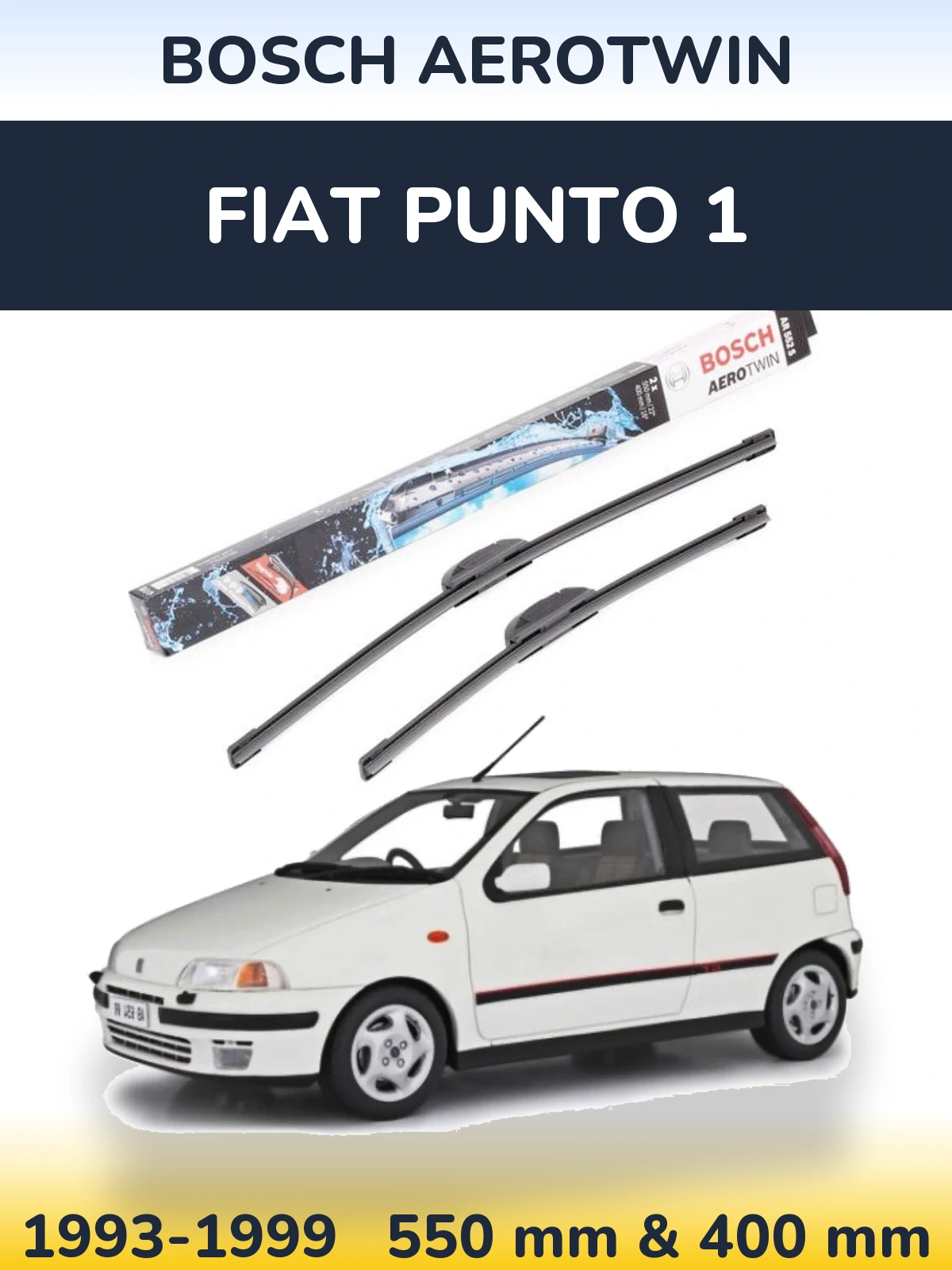 Комплект передніх щіток BOSCH AeroTwin 550 & 400 мм для Fiat Punto 1 1993-1999