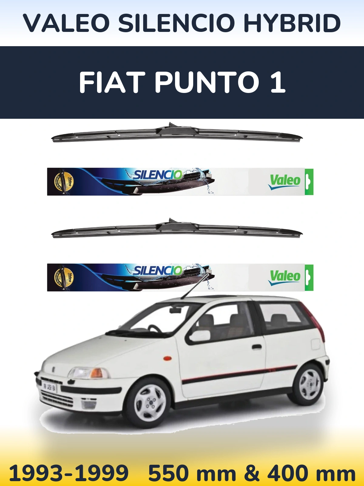 Комплект передніх щіток Valeo Silencio Hybrid 550 & 400 мм для Fiat Punto 1 1993-1999