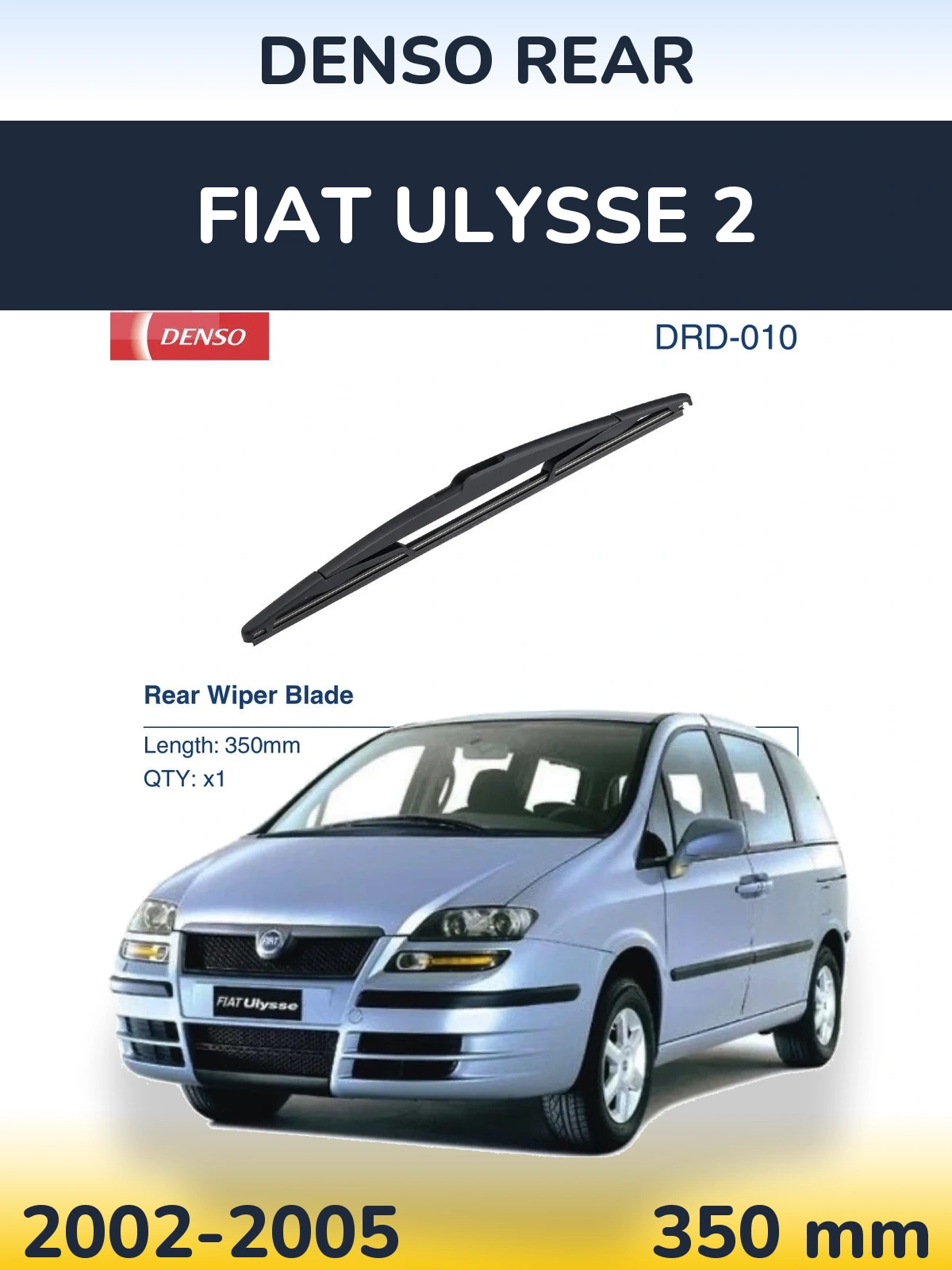 Rear wiper blade Denso Rear 350 mm for Fiat Ulysse 2 2002-2005