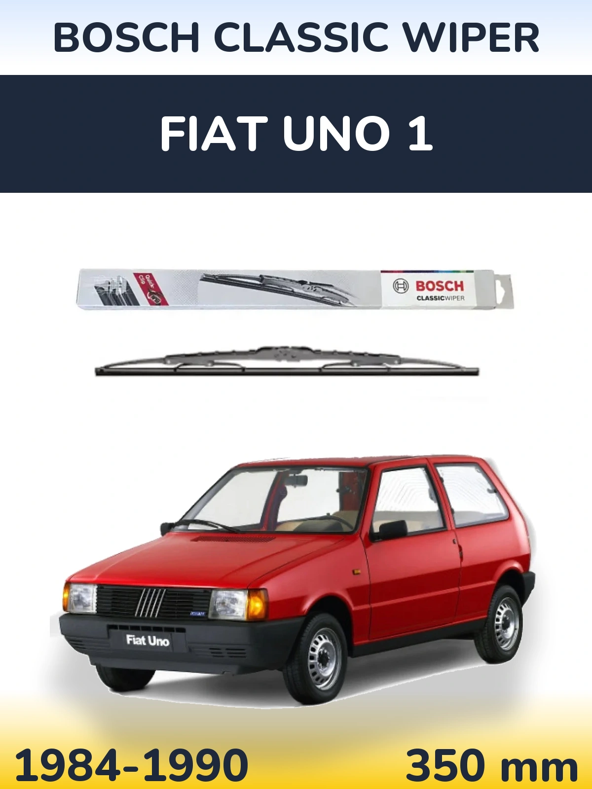 Rear wiper blade BOSCH Classic Wiper 340 mm for Fiat Uno 1 1984-1990