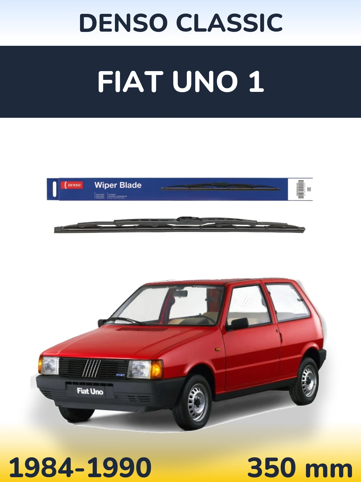 Rear wiper blade Denso Classic 350 mm for Fiat Uno 1 1984-1990
