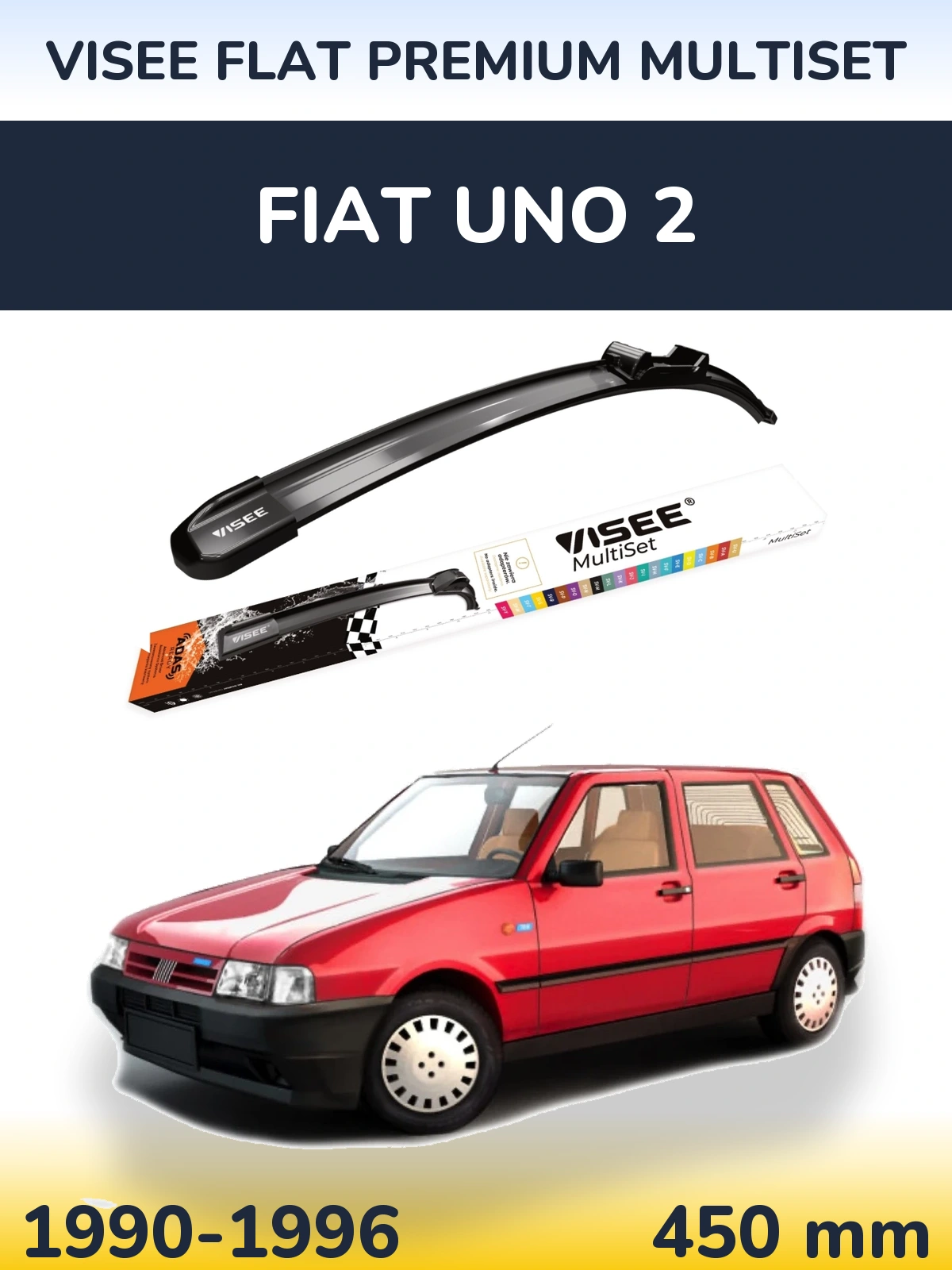 Front wiper blade VISEE FLAT PREMIUM MultiSet 450 mm for Fiat Uno 2 1990-1996