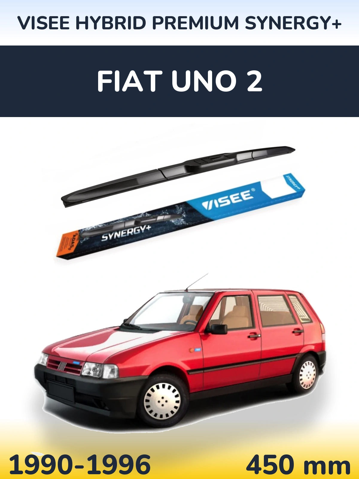 Front wiper blade VISEE HYBRID PREMIUM SYNERGY+ 450 mm for Fiat Uno 2 1990-1996