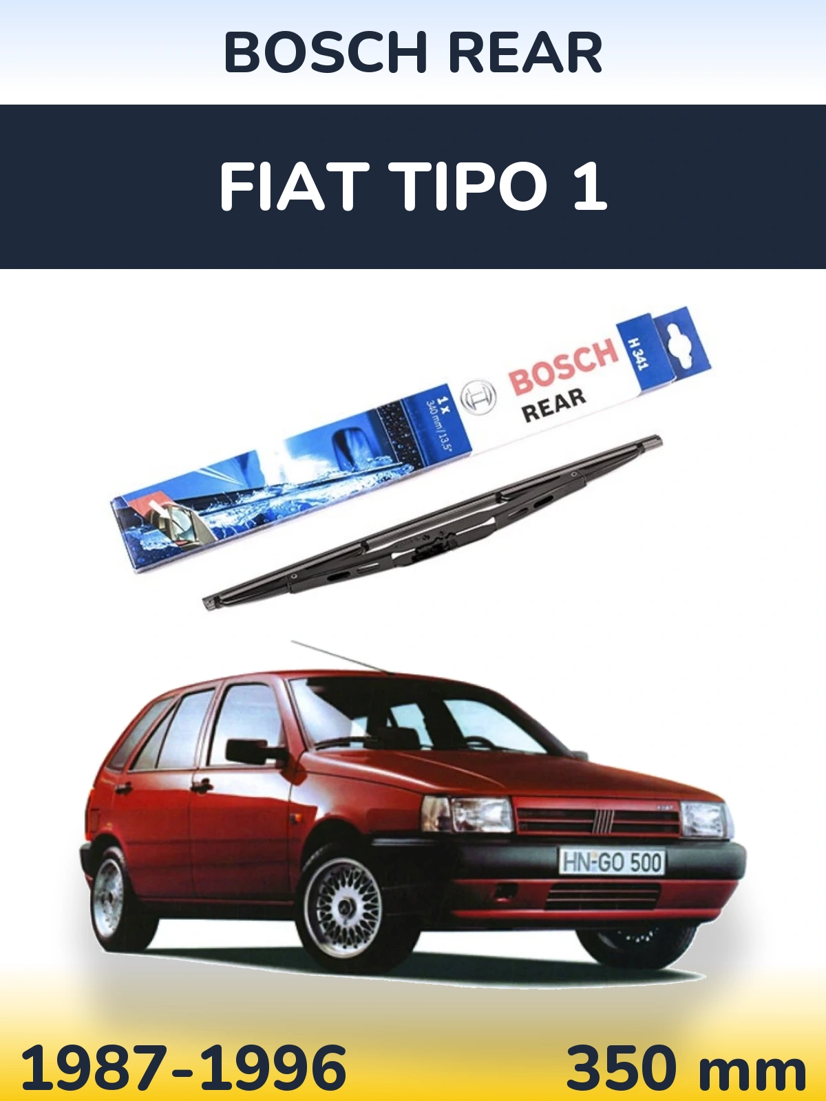 Rear wiper blade BOSCH Rear 340 mm for Fiat Tipo 1 1987-1996