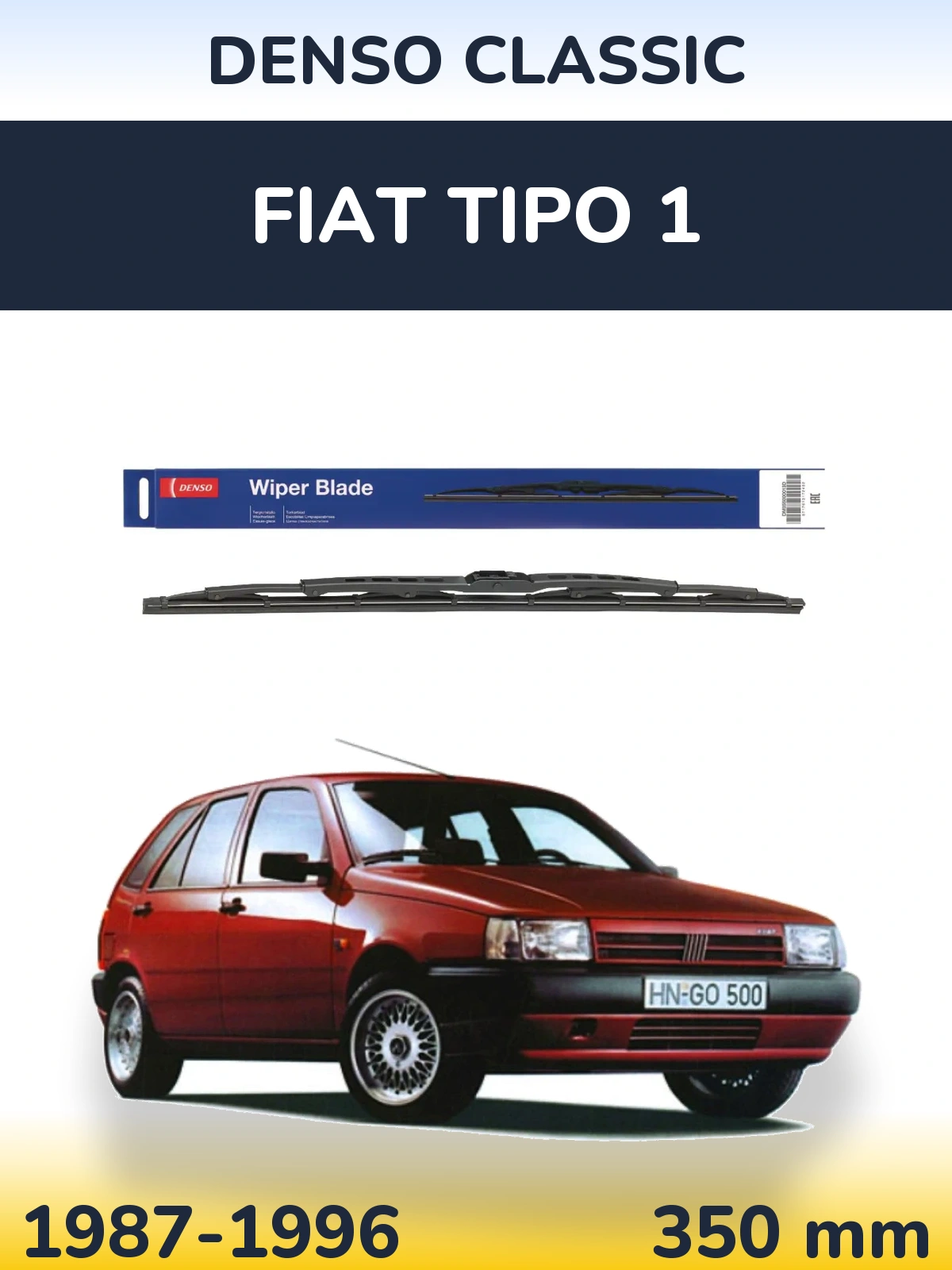Rear wiper blade Denso Classic 350 mm for Fiat Tipo 1 1987-1996