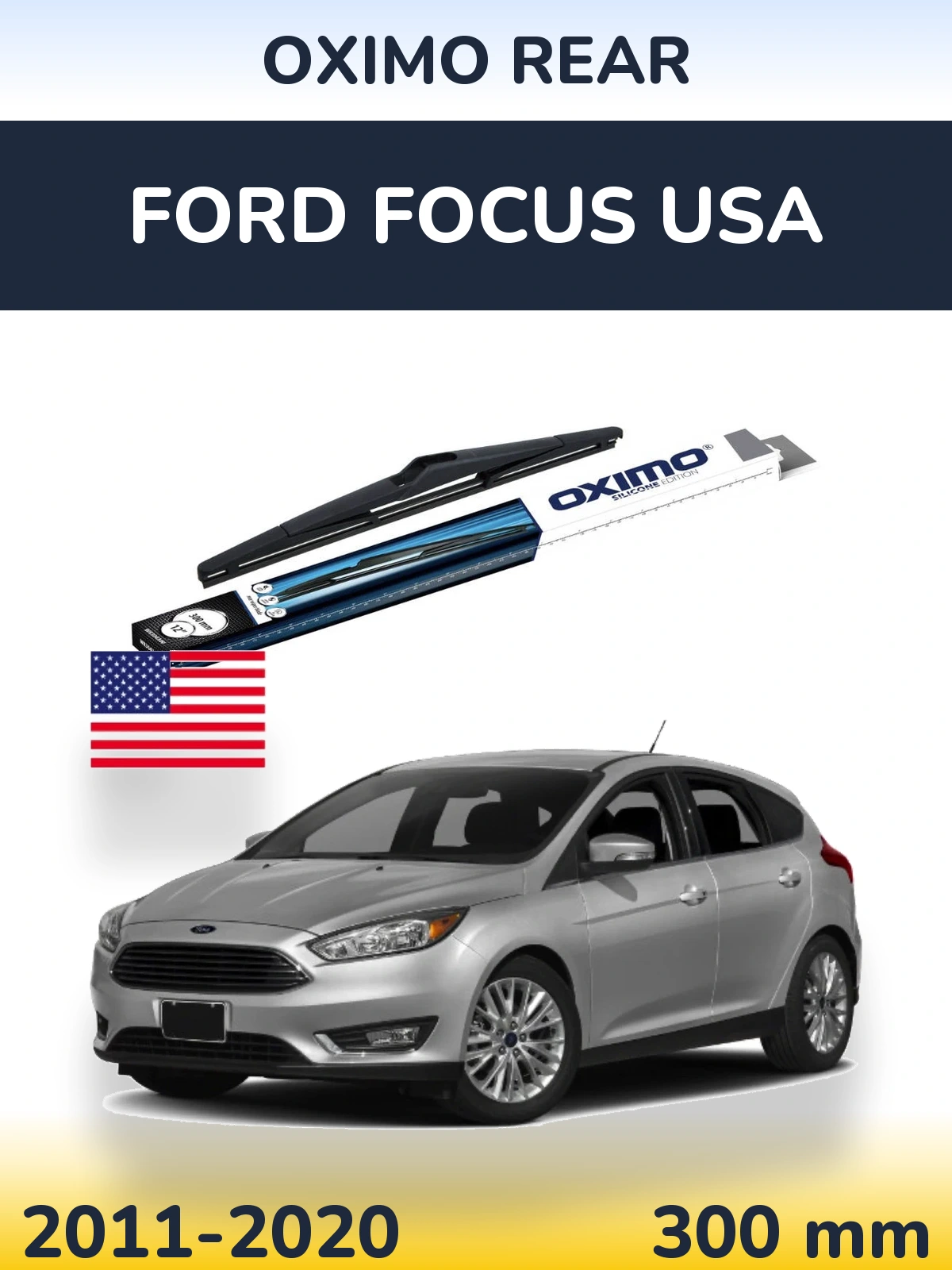 Rear wiper blade Oximo Rear 300 mm for Ford Focus USA 2011-2020