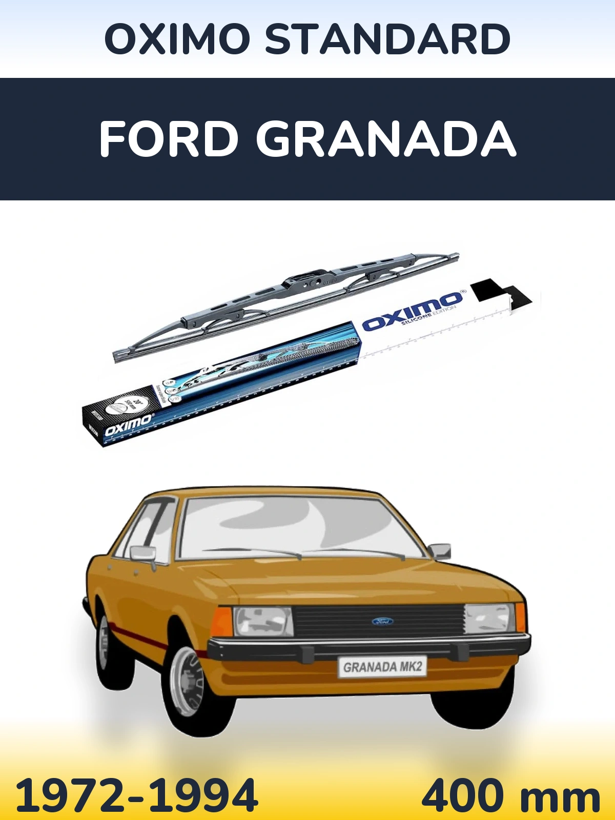 Rear wiper blade Oximo Standard 400 mm for Ford Granada 1972-1994