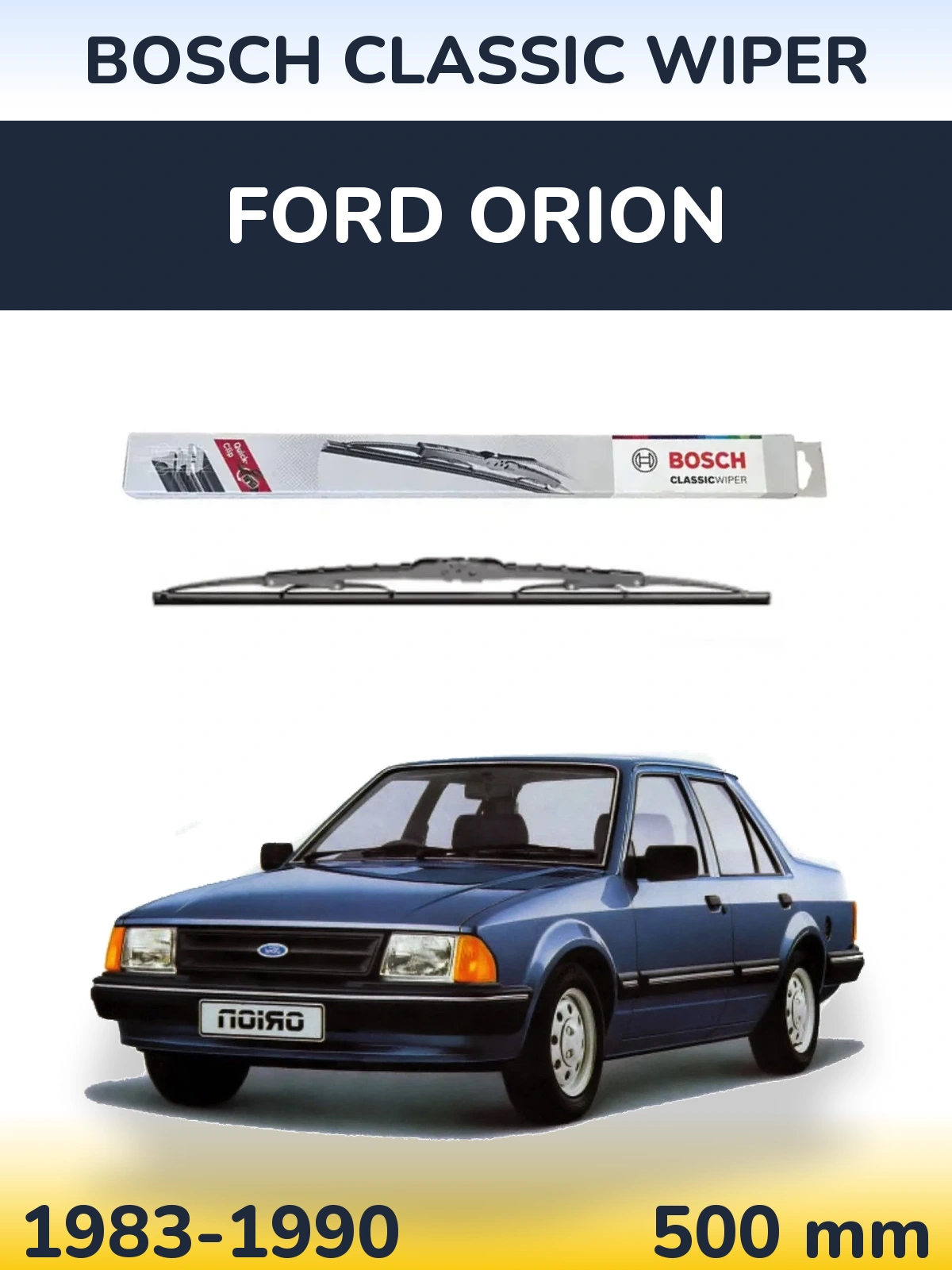 Задний дворник BOSCH Classic Wiper 500 мм для Ford Orion 1983-1990