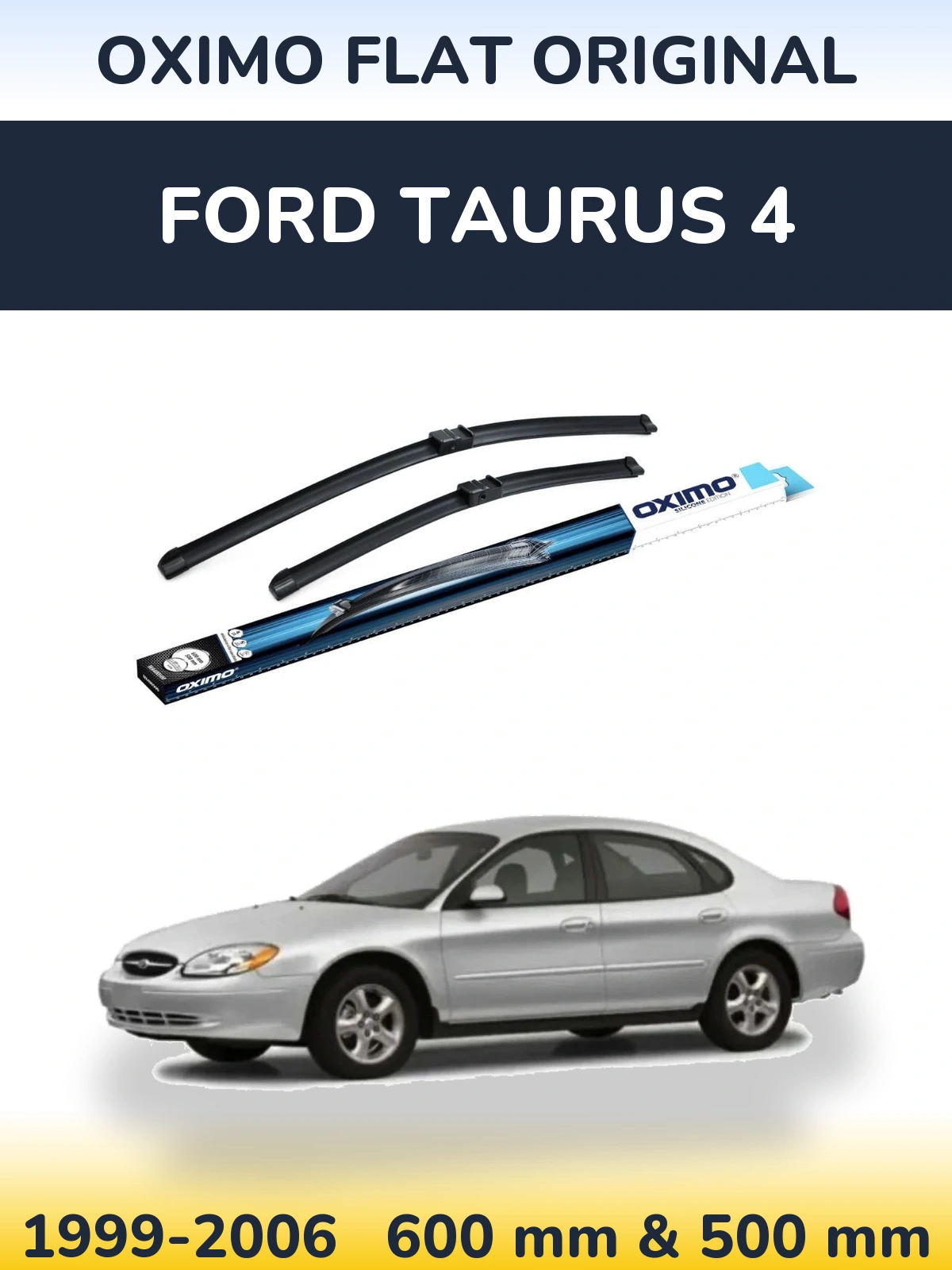 Комплект передних дворников Oximo Flat Original 600 & 500 мм для Ford Taurus 4 1999-2006