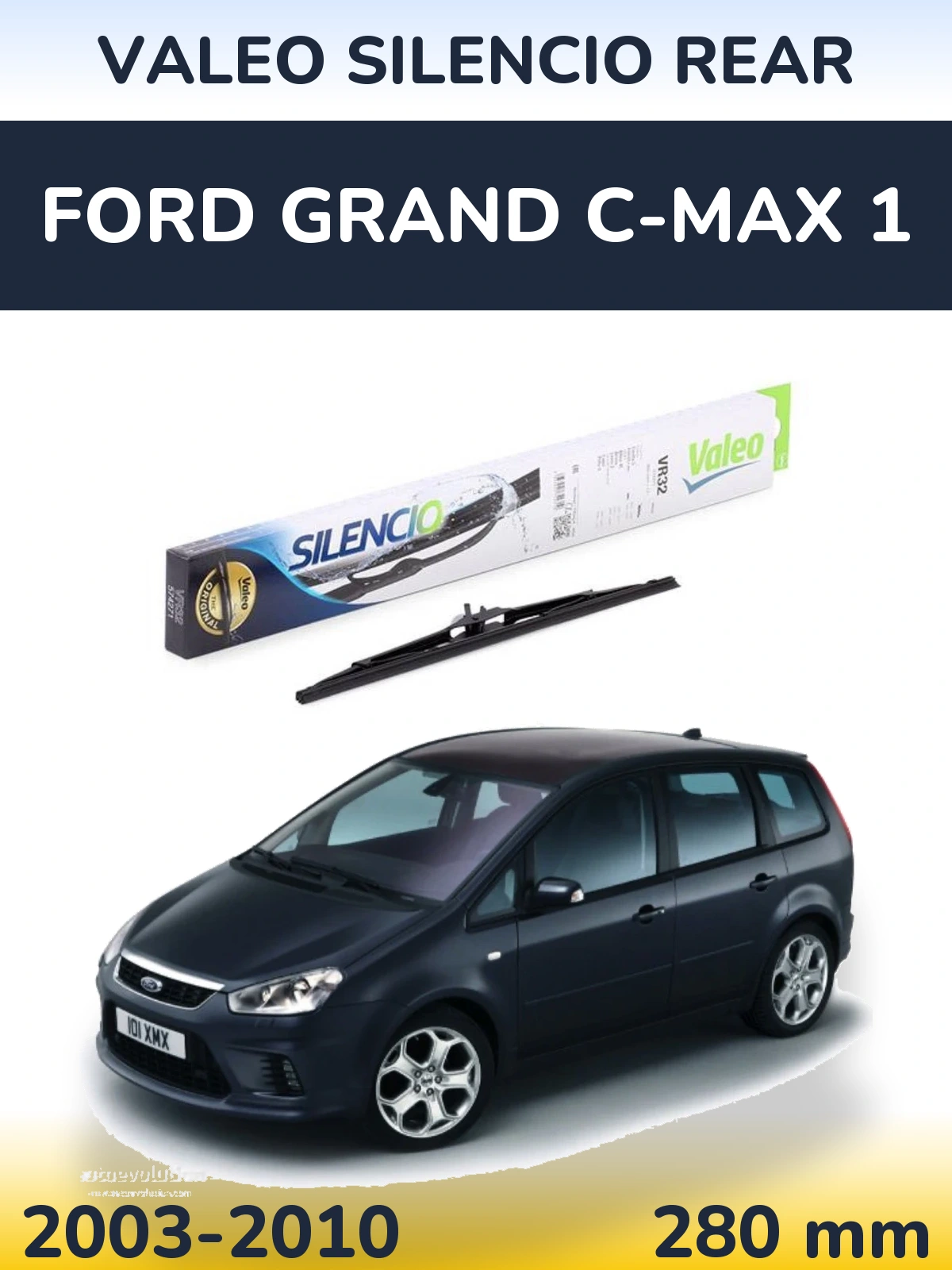 Задня щітка Valeo Silencio Rear 280 мм для Ford Grand C-MAX 1 2003-2010
