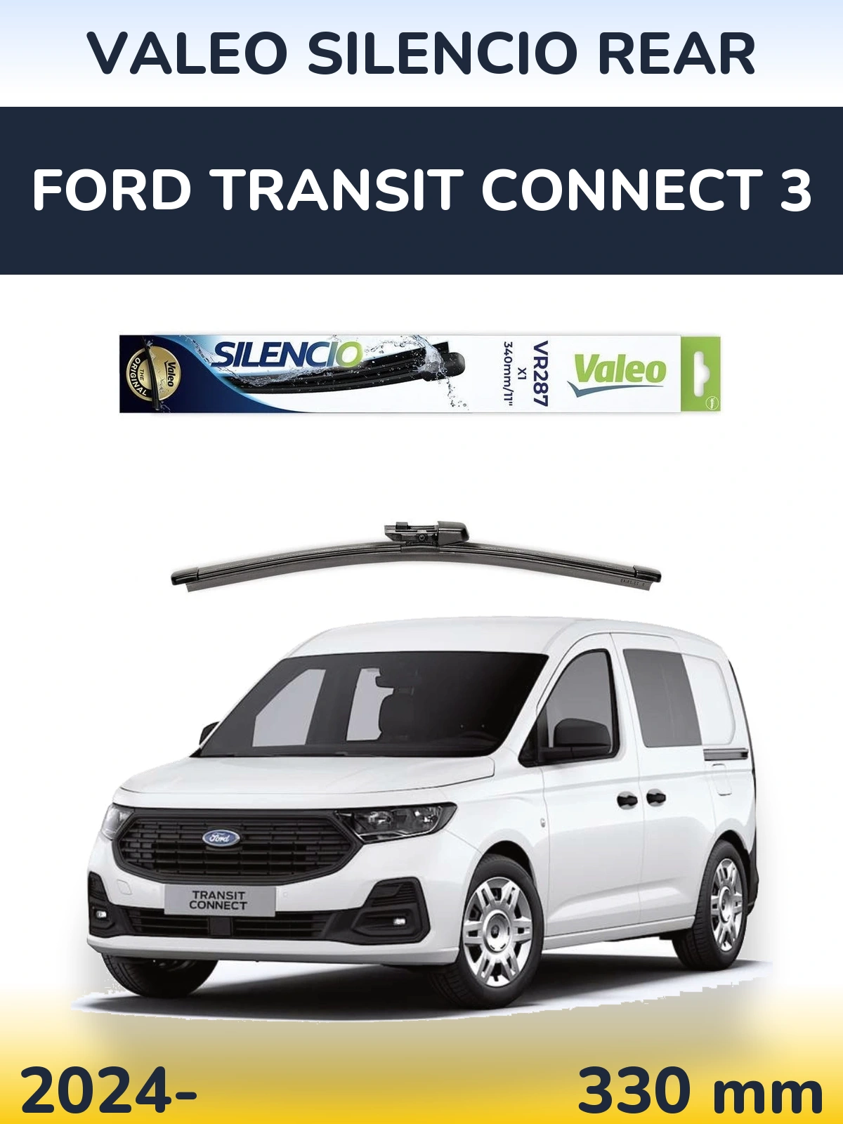 Rear wiper blade Valeo Silencio Rear 340 mm for Ford Transit Connect 3 2024-2026
