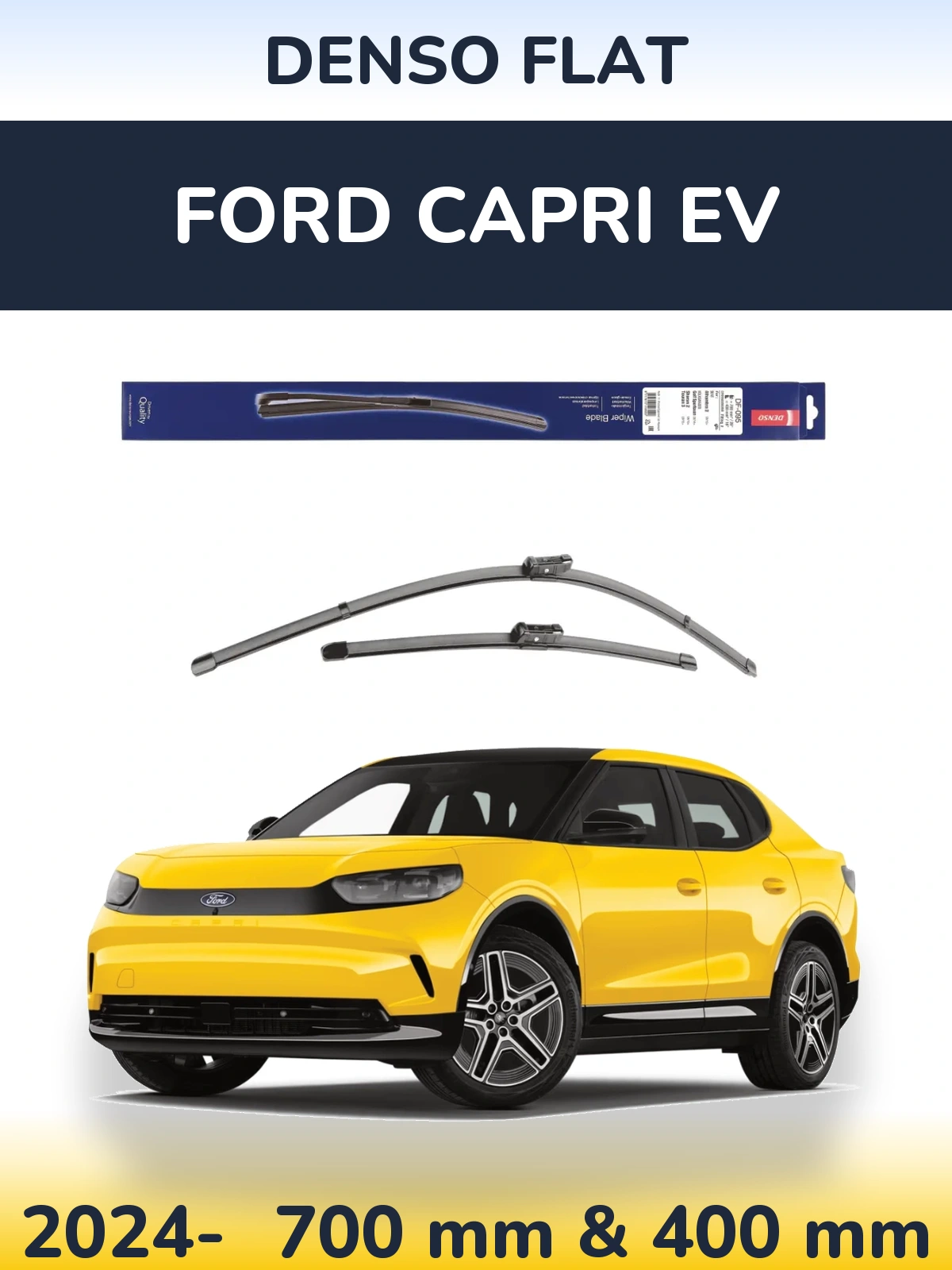 Комплект передних дворников Denso Flat 700 & 400 мм для Ford Capri EV 2024-2026