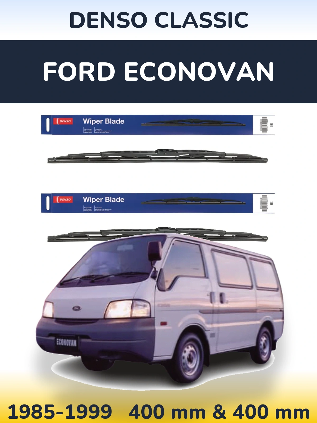 Комплект передних дворников Denso Classic 400 & 400 мм для Ford Econovan 1985-1999