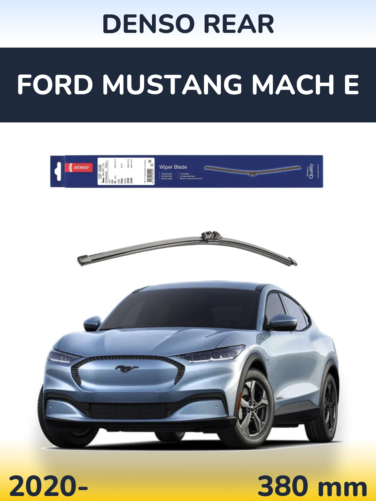 Rear wiper blade Denso Rear 380 mm for Ford Mustang Mach E 2020-2026