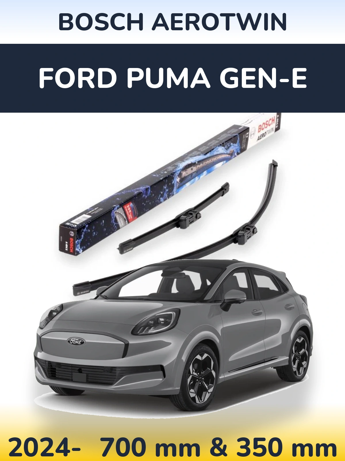 Комплект передніх щіток BOSCH AeroTwin 700 & 350 мм для Ford Puma Gen-E 2024-2026