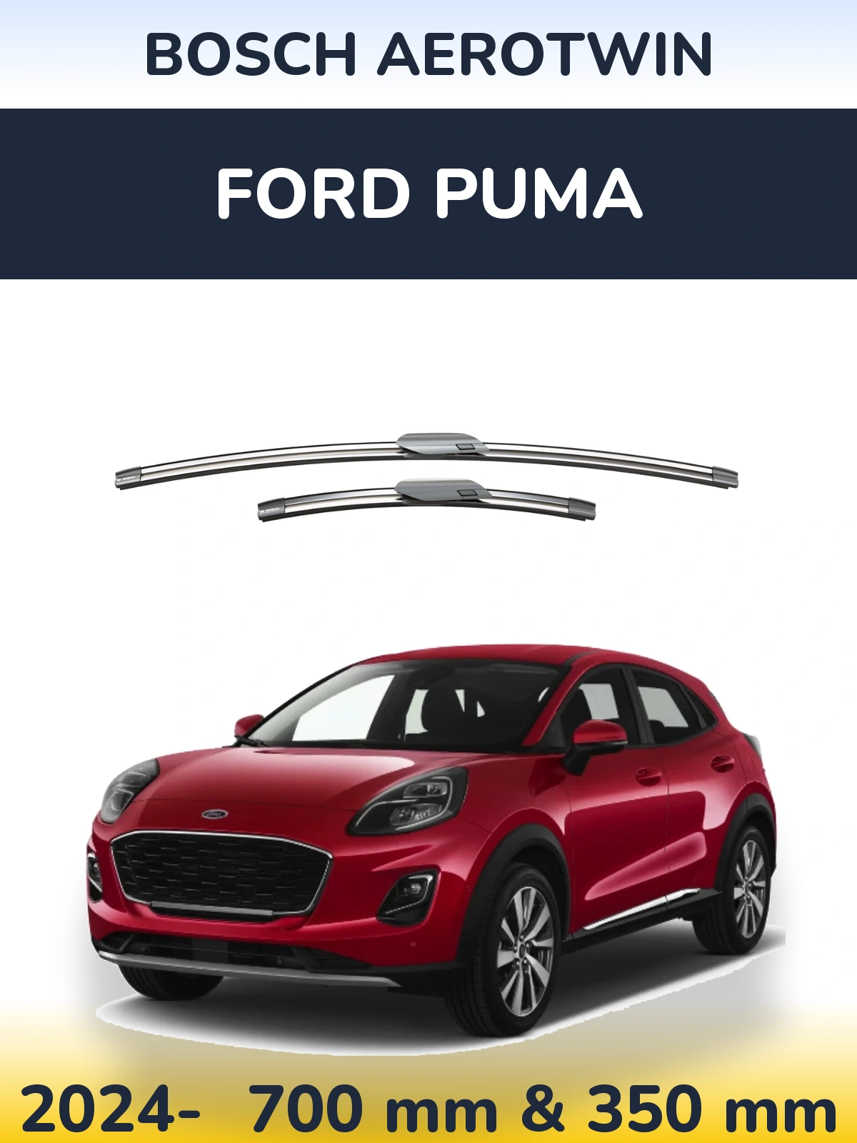 Front wiper blade set BOSCH AeroTwin 700 & 360 mm for Ford Puma 2024-2026