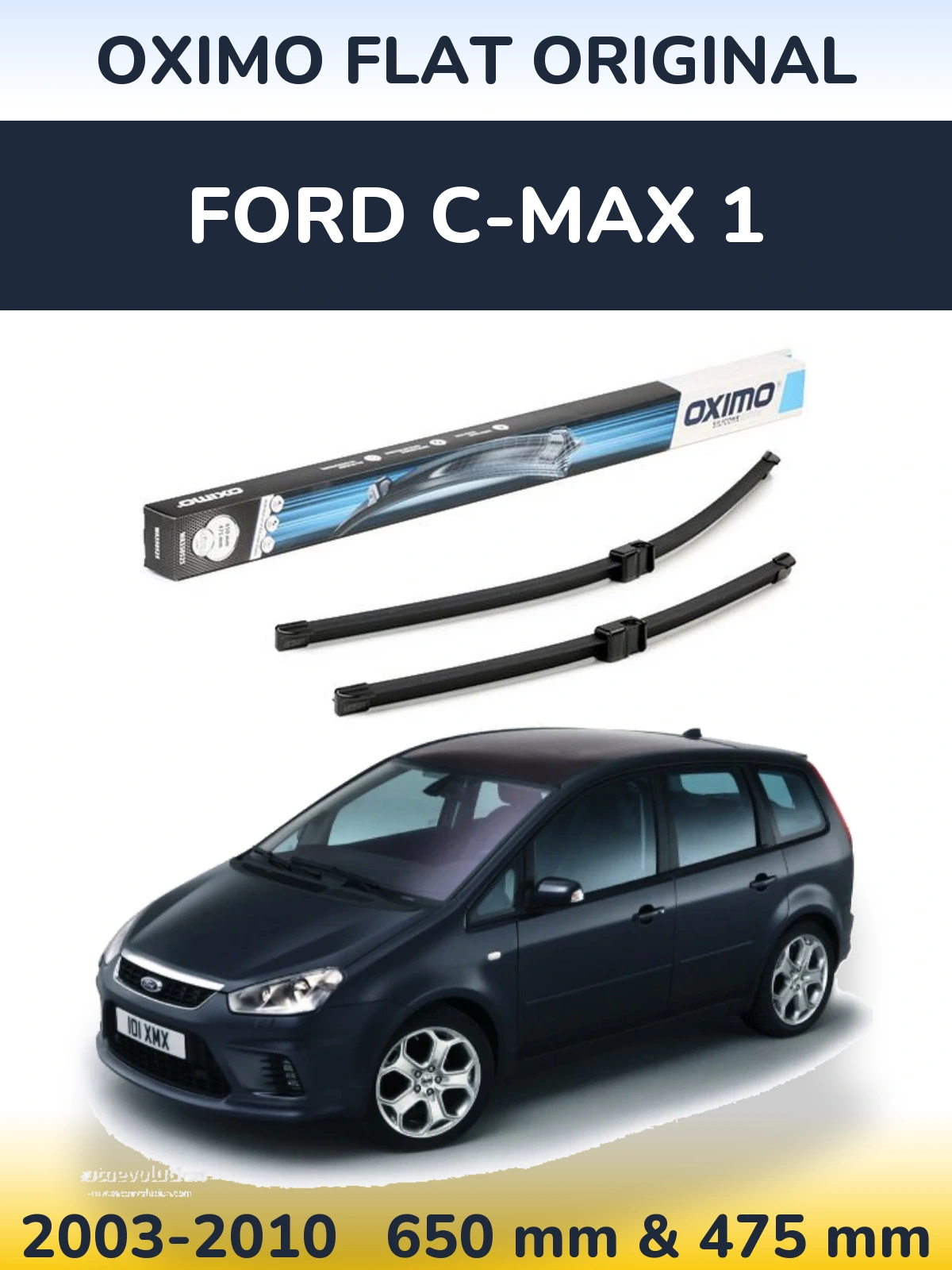 Комплект передних дворников Oximo Flat Original 650 & 475 мм для Ford C-MAX 1 2003-2010