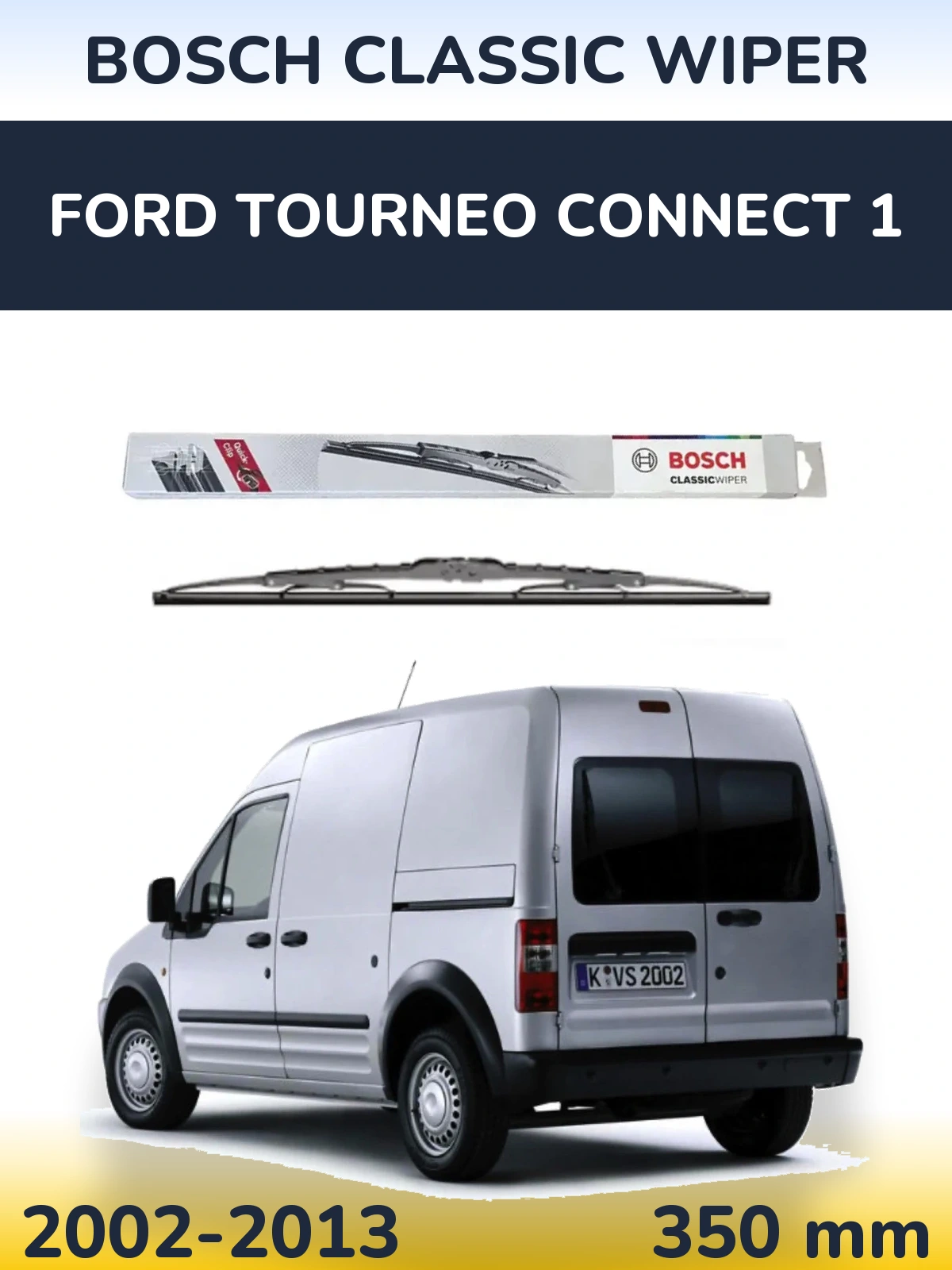 Rear wiper blade BOSCH Classic Wiper 340 mm for Ford Tourneo Connect 1 2002-2013
