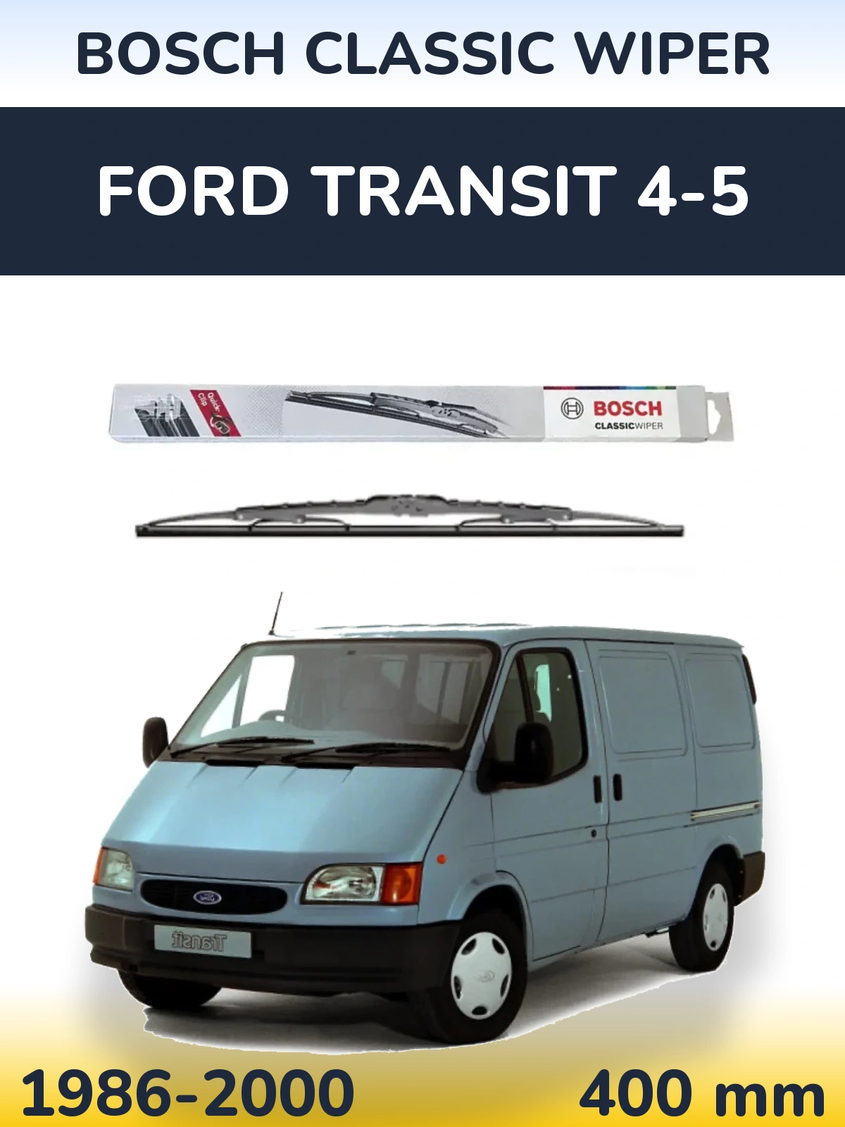 Rear wiper blade BOSCH Classic Wiper 400 mm for Ford Transit 4-5 1986-2000