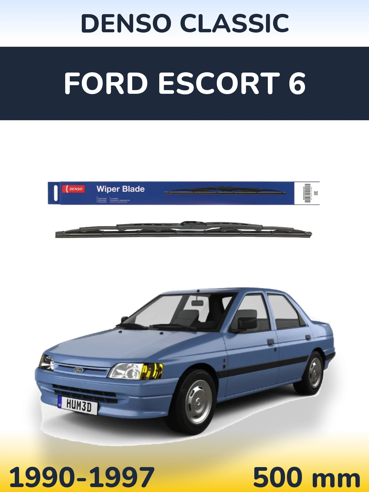 Задний дворник Denso Classic 500 мм для Ford Escort 6 1990-1997
