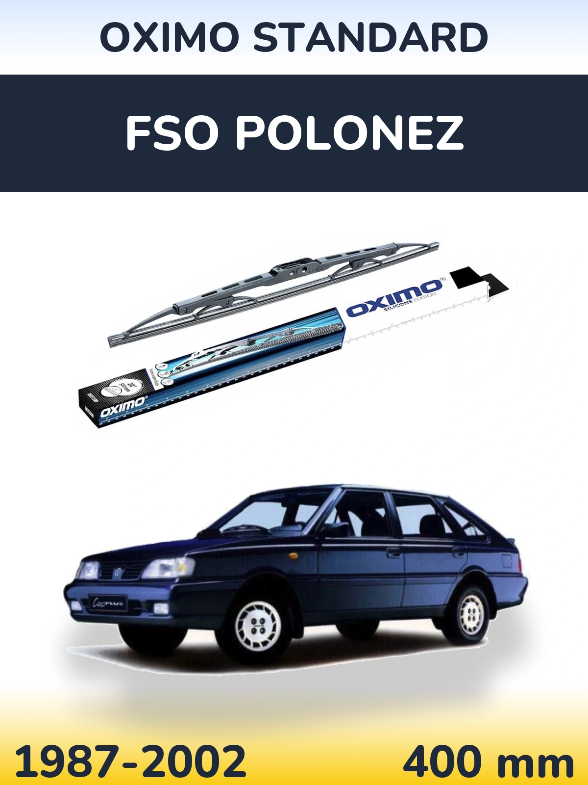 Rear wiper blade Oximo Standard 400 mm for FSO Polonez 1987-2002