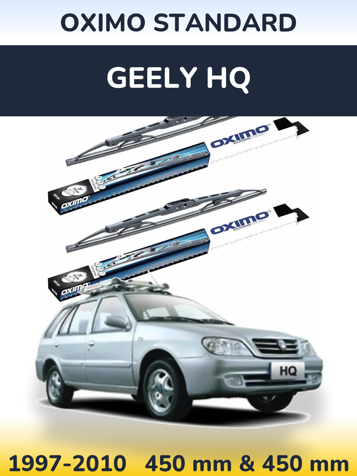 Front wiper blade set Oximo Standard 450 & 450 mm for Geely HQ 1997-2010