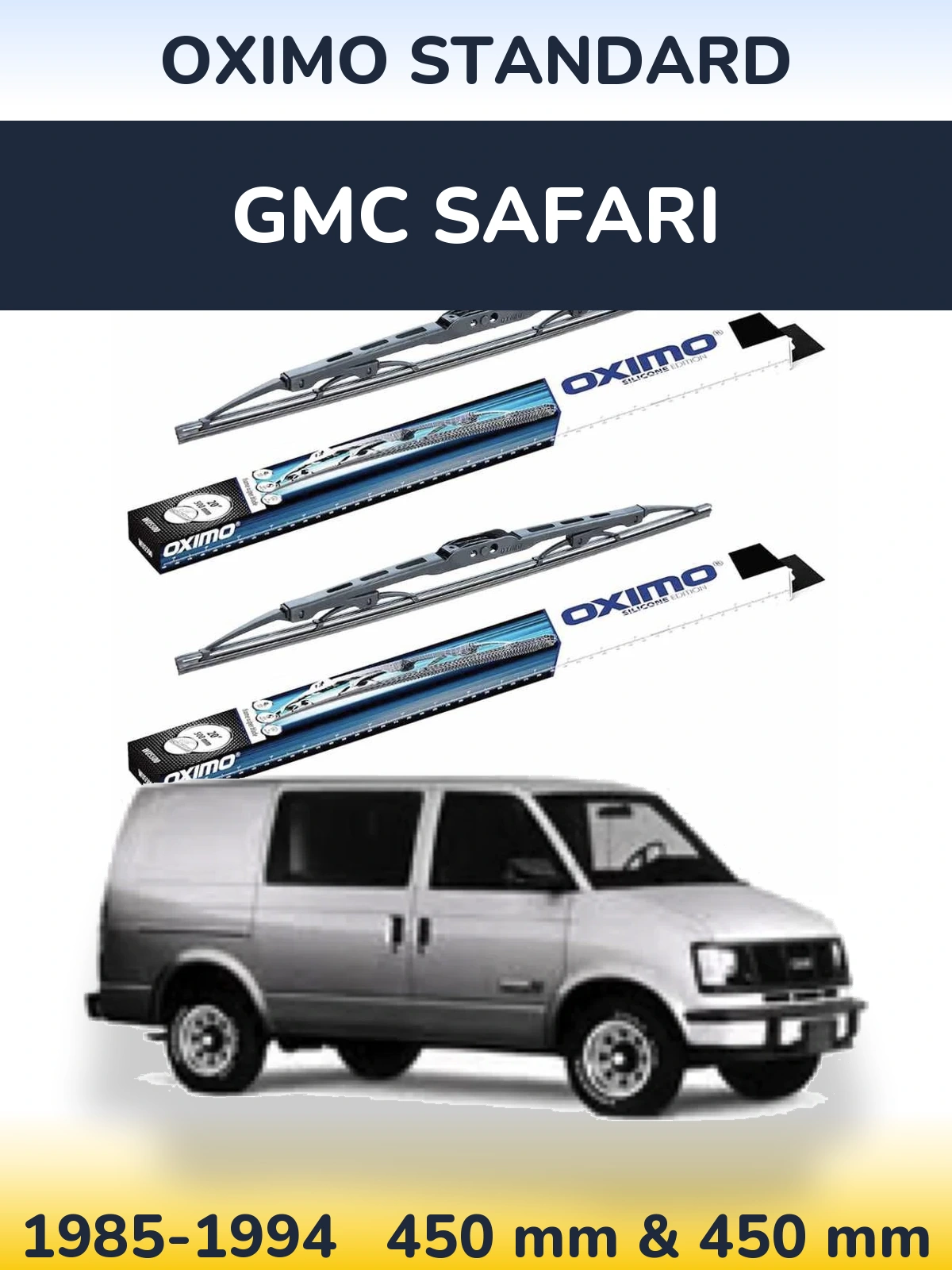 Комплект передних дворников Oximo Standard 450 & 450 мм для GMC Safari 1985-1994