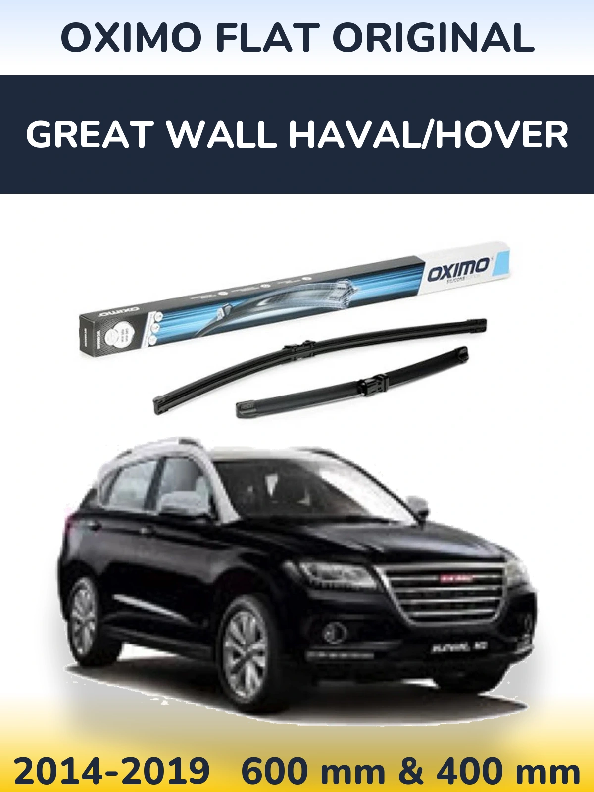 Front wiper blade set Oximo Flat Original 600 & 400 mm for Great Wall Haval/Hover 2014-2019