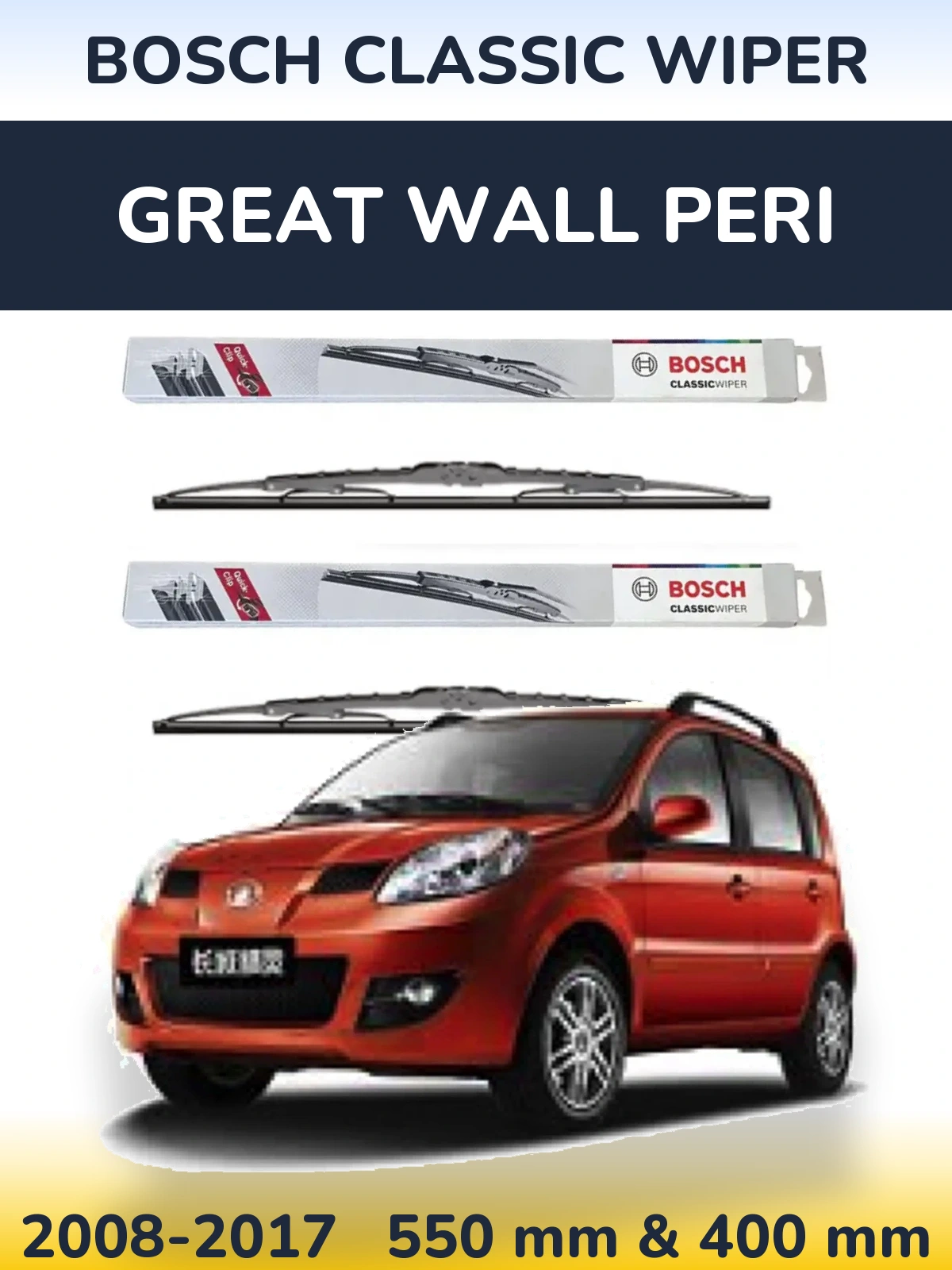 Комплект передніх щіток BOSCH Classic Wiper 550 & 400 мм для Great Wall Peri 2008-2017
