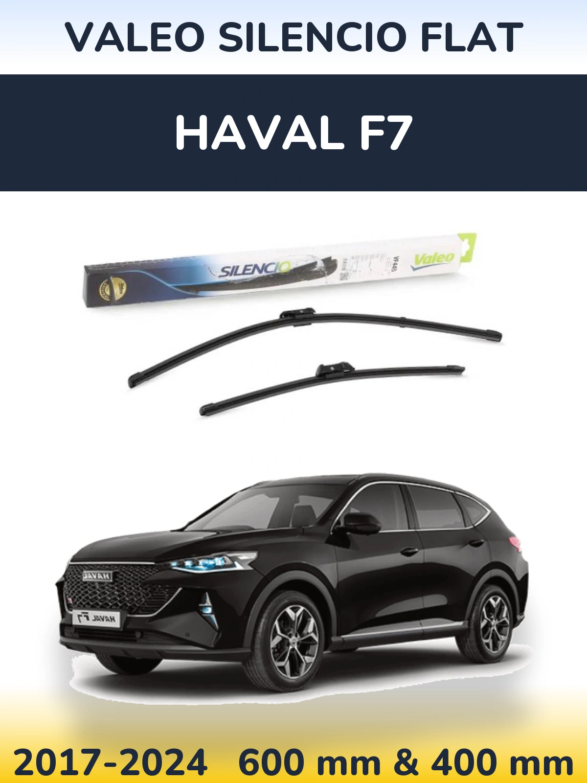 Комплект передних дворников Valeo Silencio Flat 600 & 400 мм для Haval F7 2017-2024