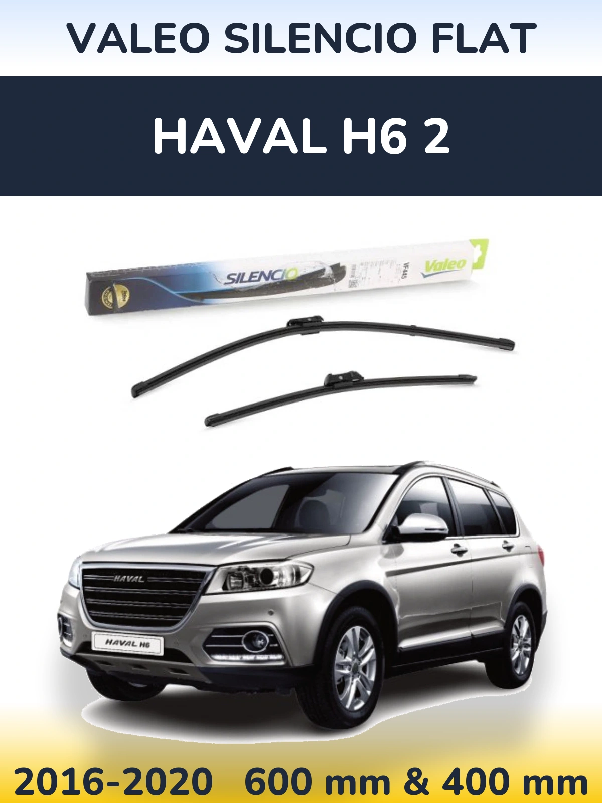 Комплект передних дворников Valeo Silencio Flat 600 & 400 мм для Haval H6 2 2016-2020