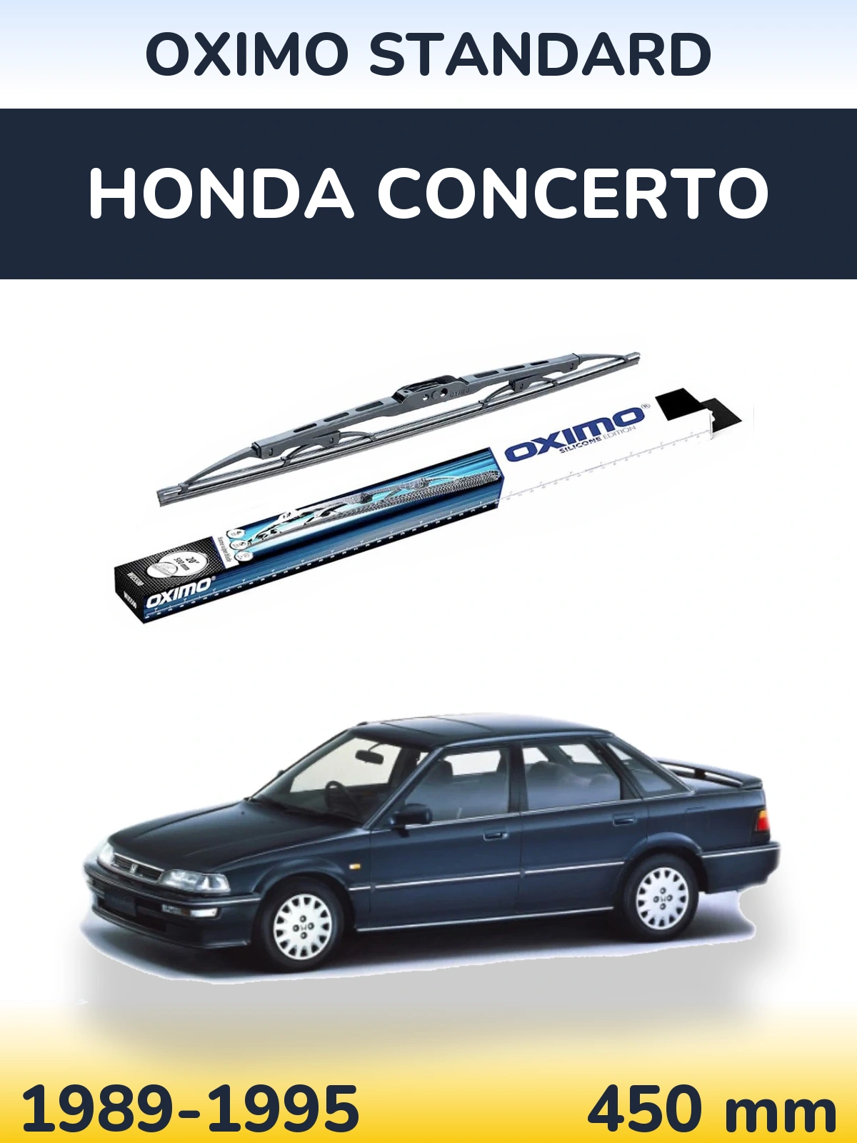 Rear wiper blade Oximo Standard 450 mm for Honda Concerto 1989-1995