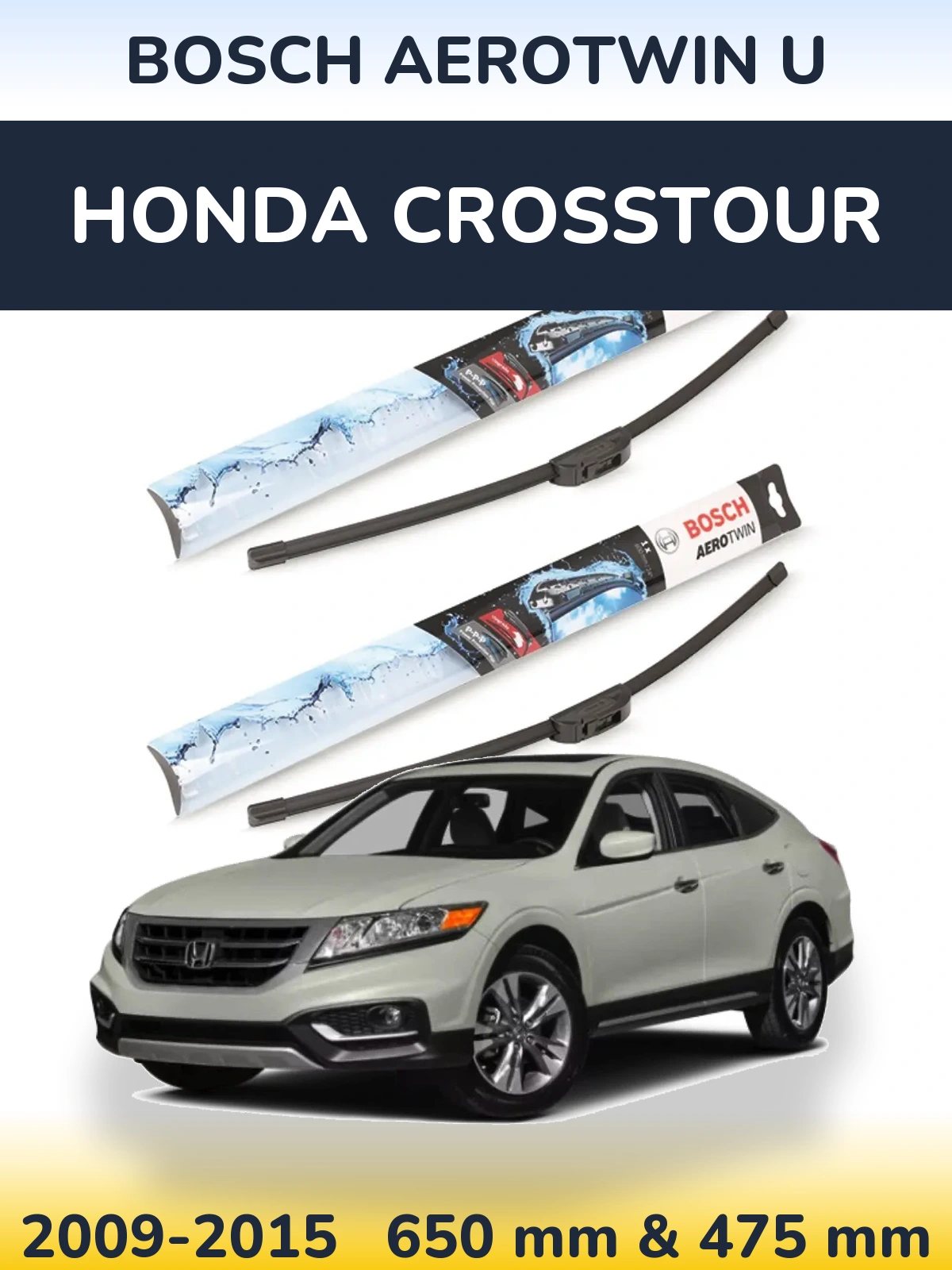 Комплект передніх щіток BOSCH AeroTwin U 650 & 475 мм для Honda Crosstour 2009-2015